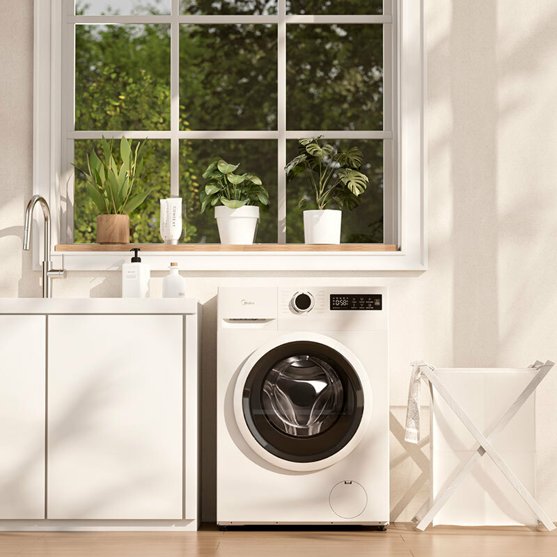 Lavadora carga frontal Midea MF110W80BA10/W-ES – 8 kg, 1.400 rpm, Motor inverter 10 años