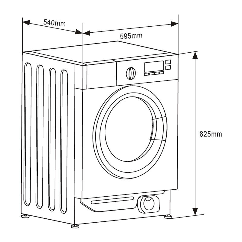 Lavadora integrable Midea MFG10W80A/W-ES – 8 kg, 1.400 rpm, Inverter