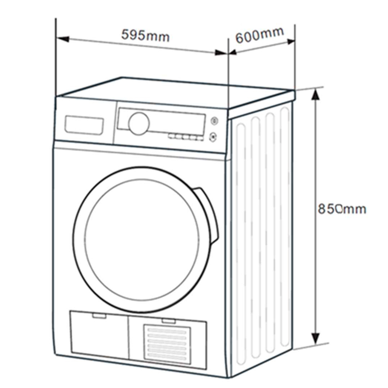 Secadora de bomba de calor Midea MD110H80/W-ES – 8 kg, 15 programas, Sensor de humedad