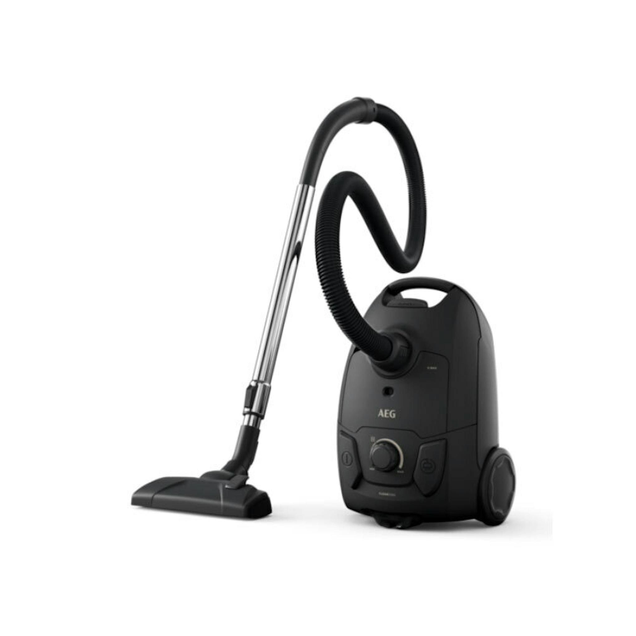 Aspirador AEG AB31C1GG negro con manguera, tubo telescópico y cepillo