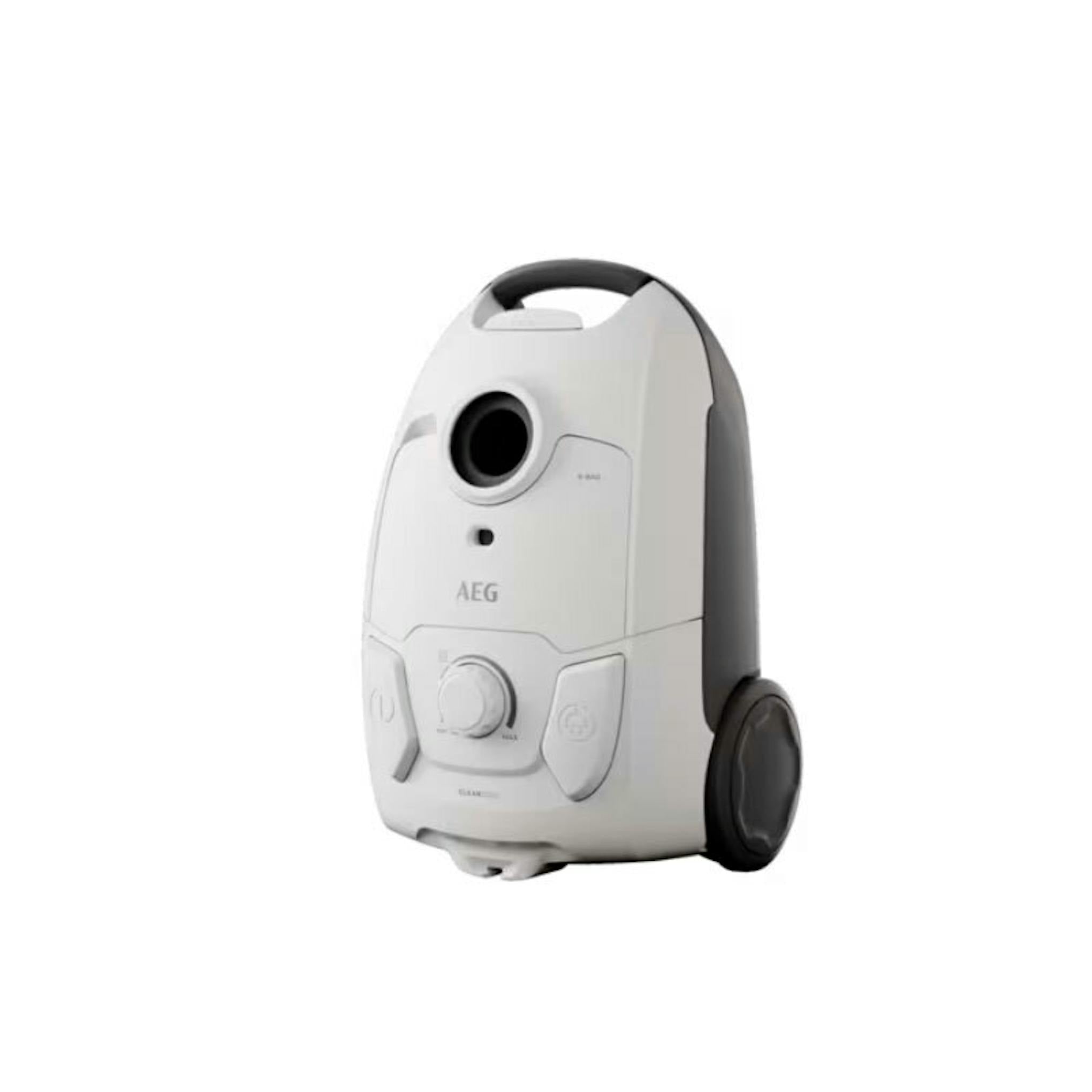 Aspirador AEG AB51C2SW blanco con asa superior y ruedas