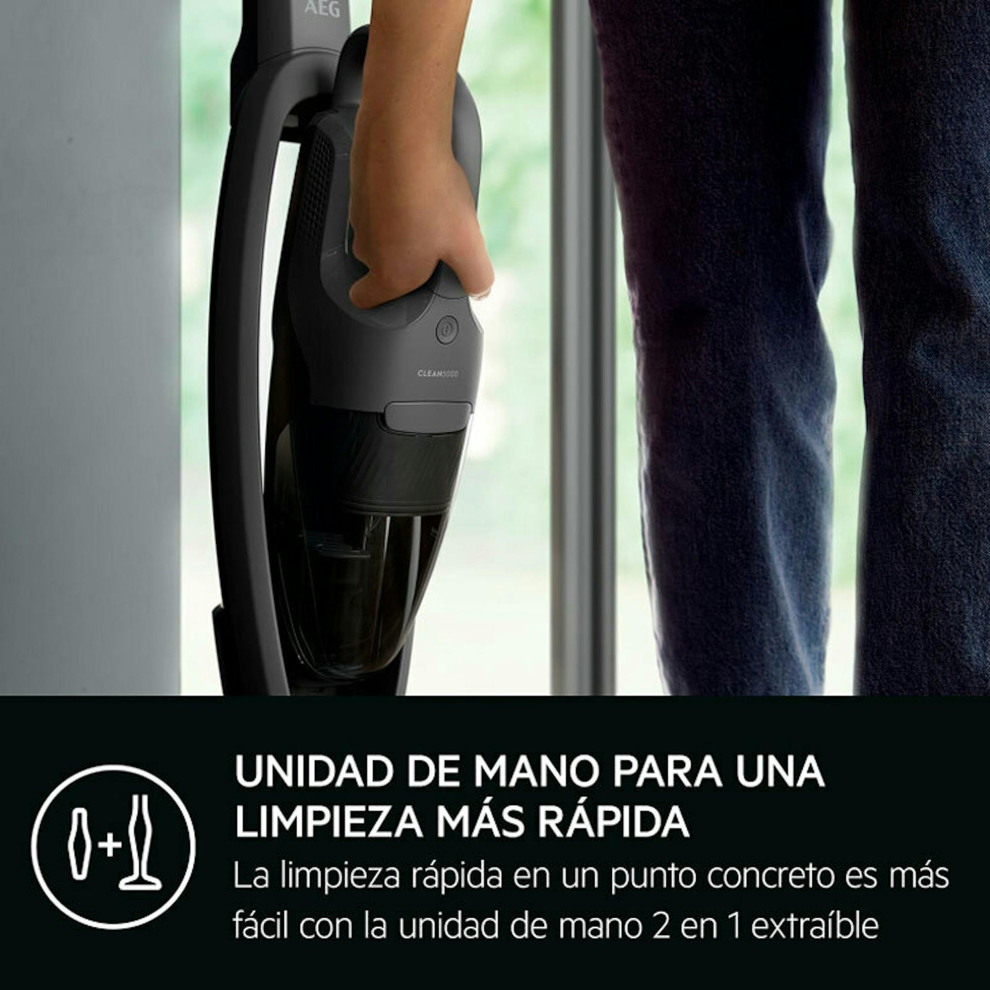 Aspirador escoba AEG AS52CB18DG con unidad de mano extraíble