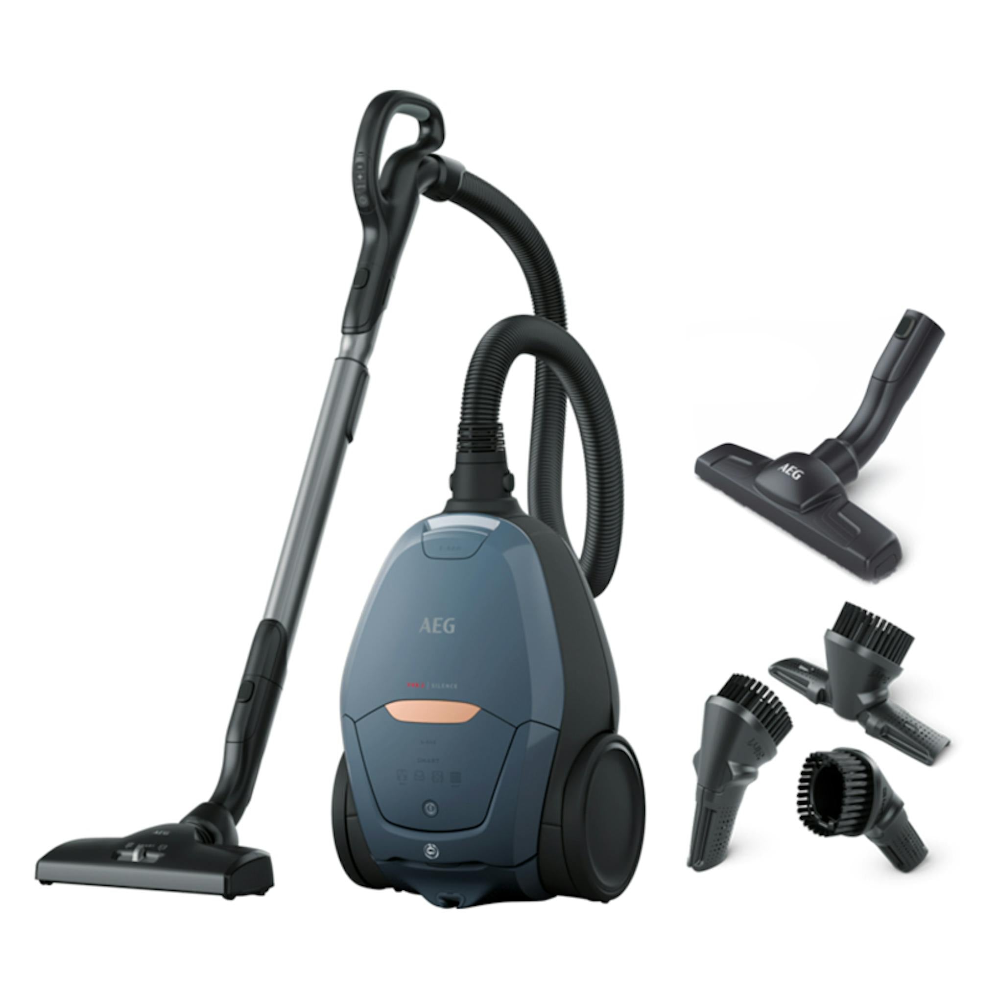 Aspirador con bolsa AEG VX82-1-5DB con tubo, cepillo y accesorios