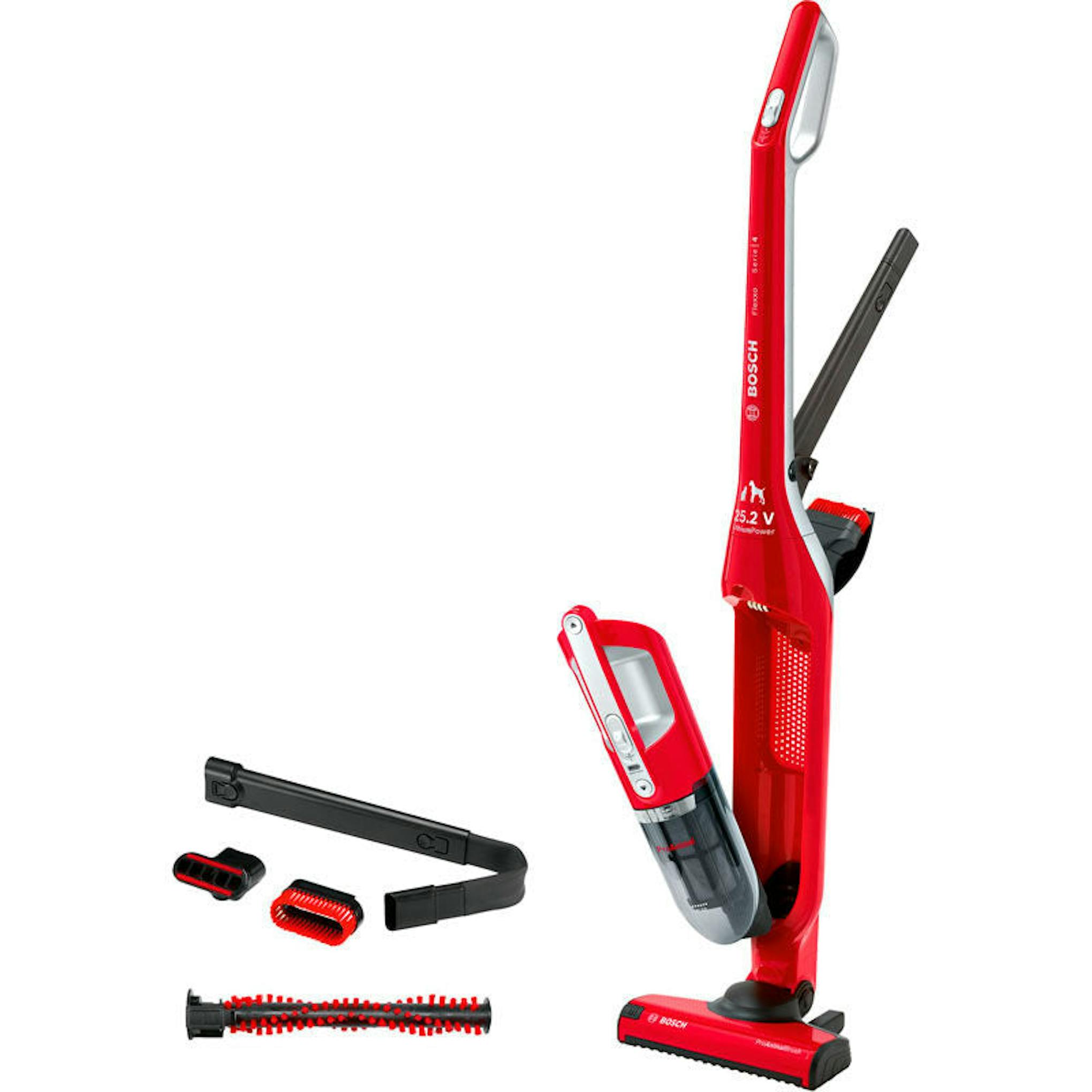 Bosch BBH3ZOO25 aspirador escoba rojo con accesorios