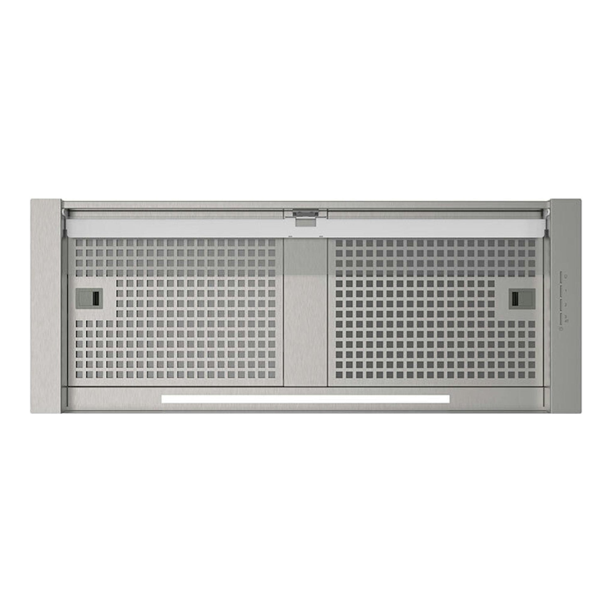 Campana integrable Cata Corona/C Inox 80 cm, vista frontal, acero inoxidable con paneles perforados.