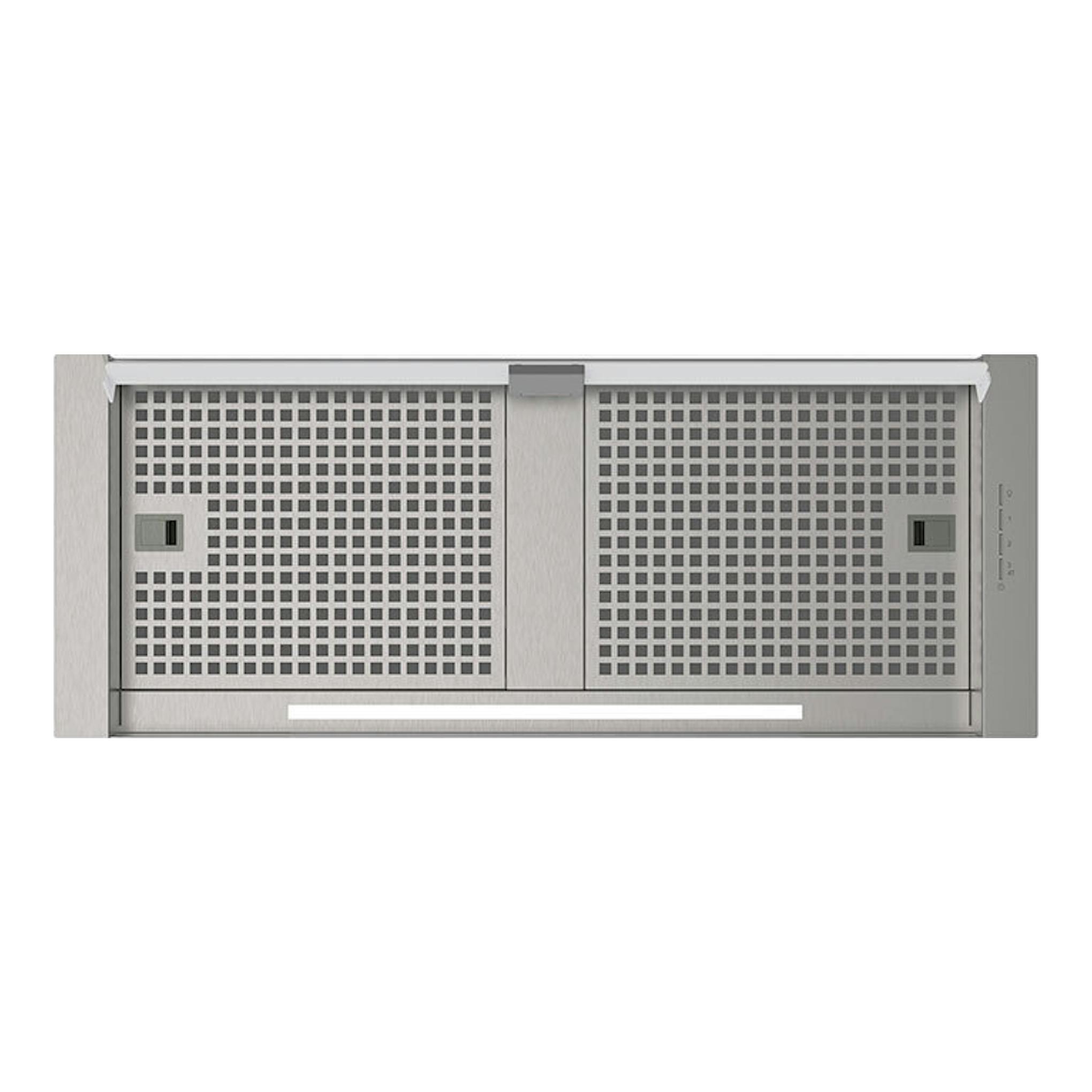 Campana integrable Cata Corona/C Inox de 80 cm, vista frontal, acero inoxidable, con rejillas perforadas.