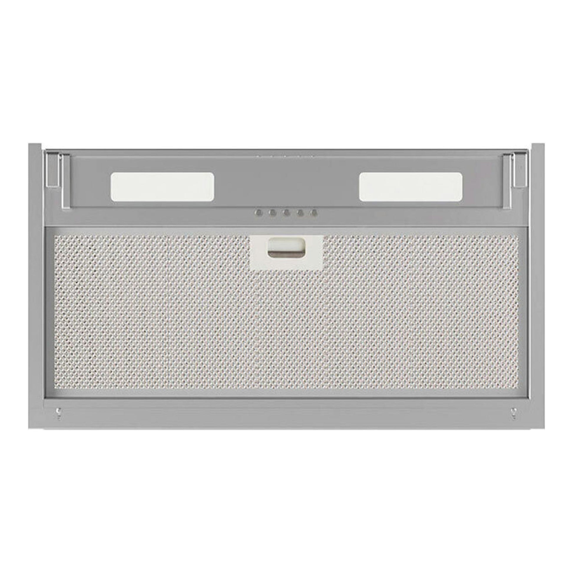 Campana integrable Cata Armonia/C Inox 90 cm, vista frontal en acero inoxidable con filtros metálicos.