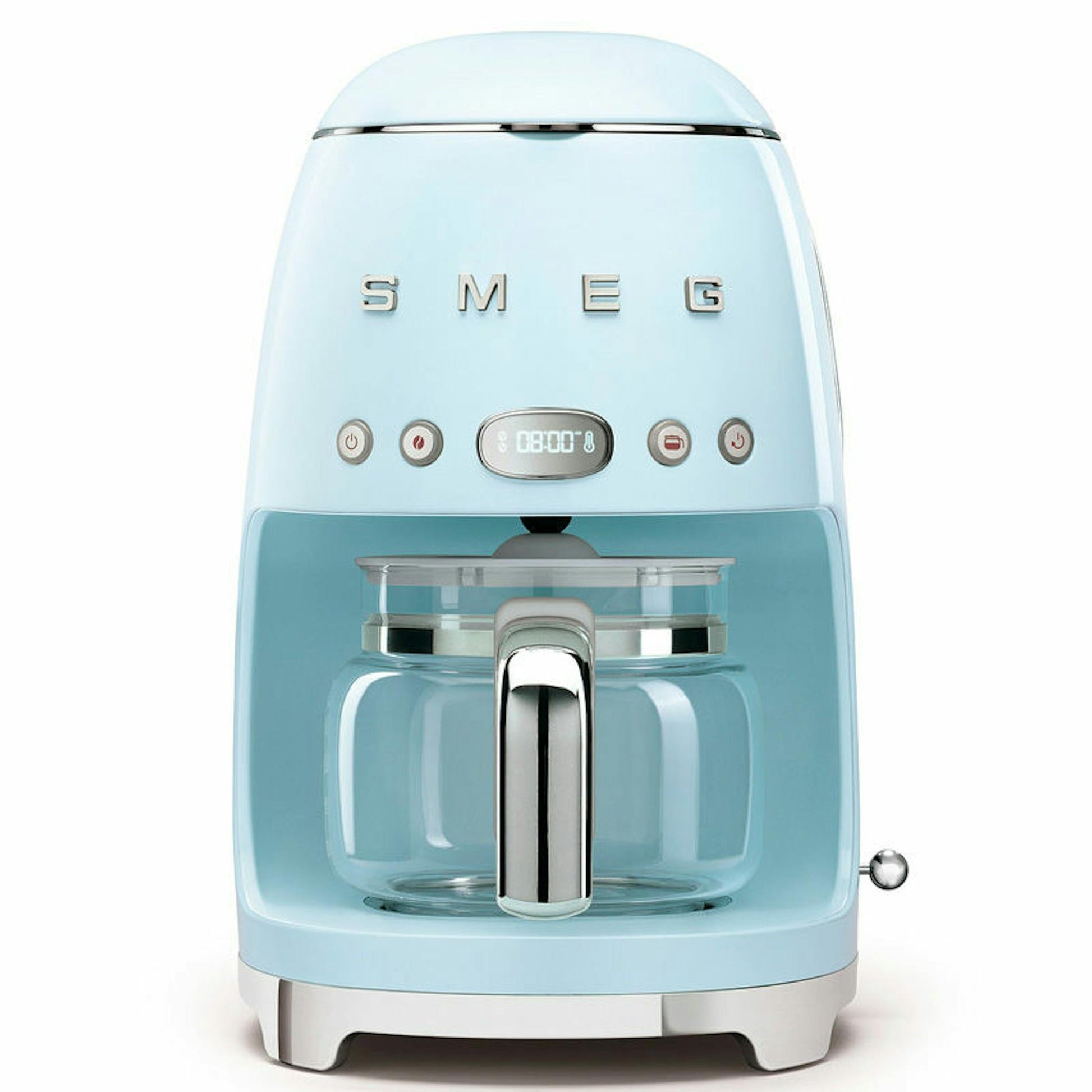 Cafetera de goteo Smeg DCF02PBEU azul pastel con jarra de vidrio