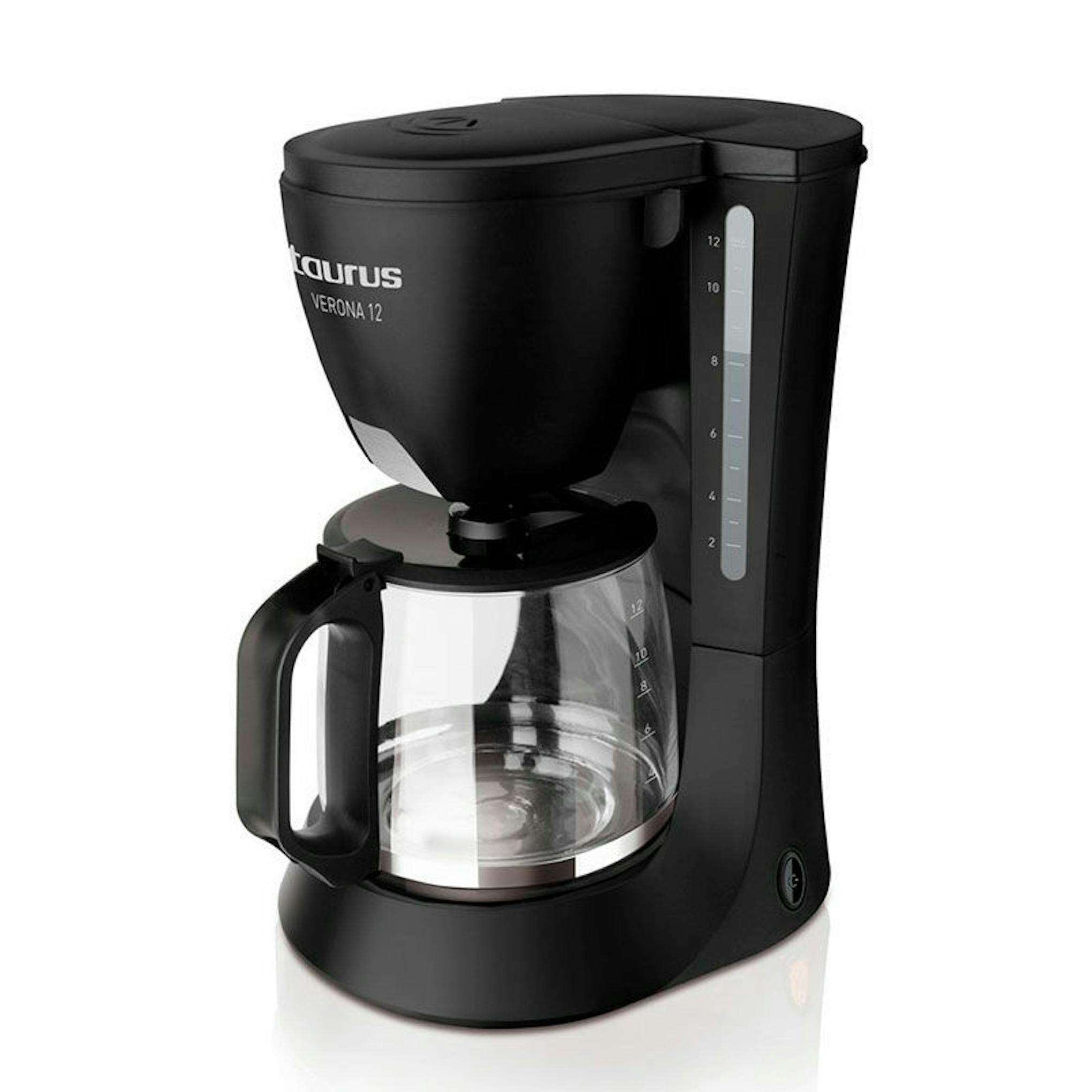 Cafetera de goteo Taurus Verona 12 negra con jarra de cristal