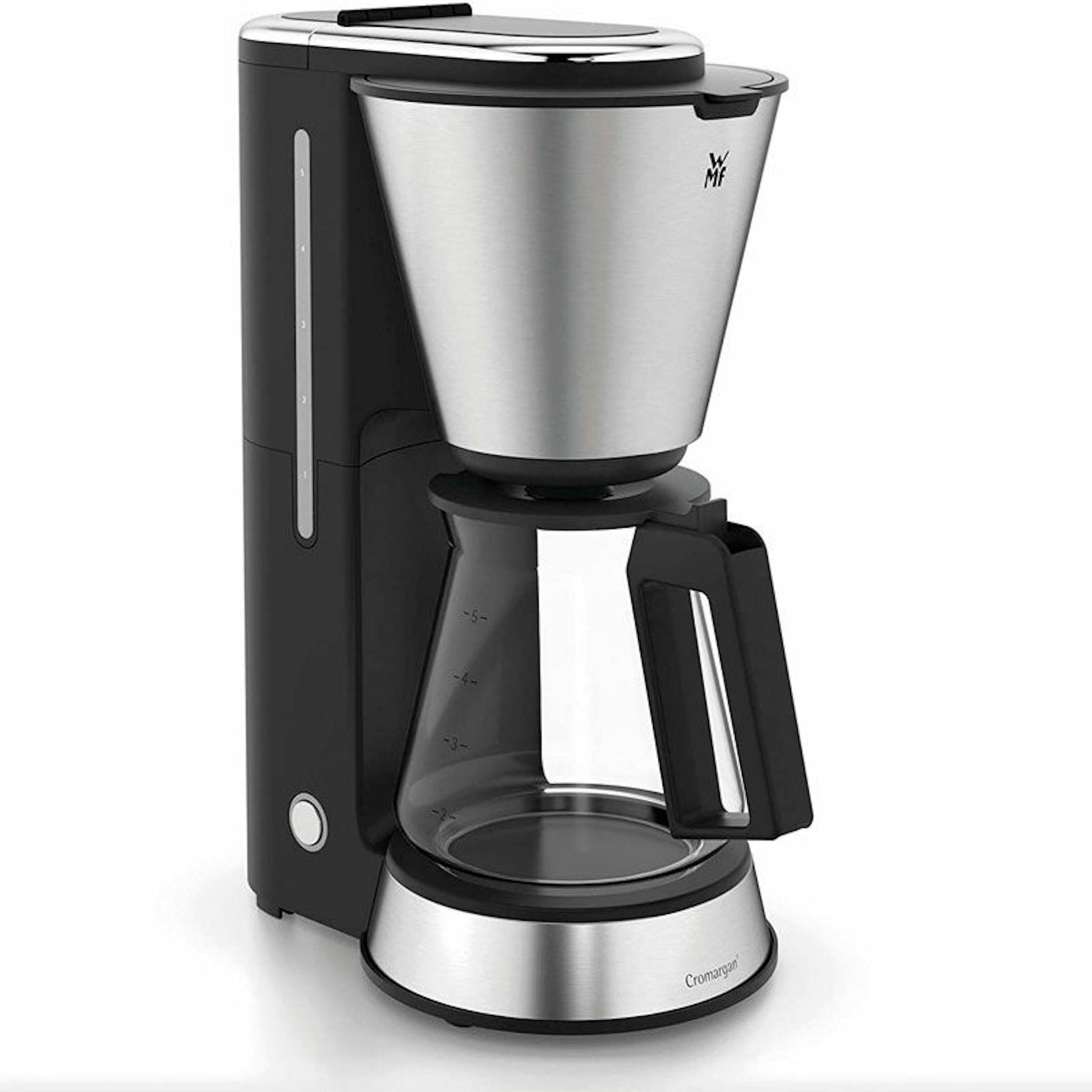 Cafetera de goteo WMF Aroma con jarra de cristal, negra y acero inoxidable