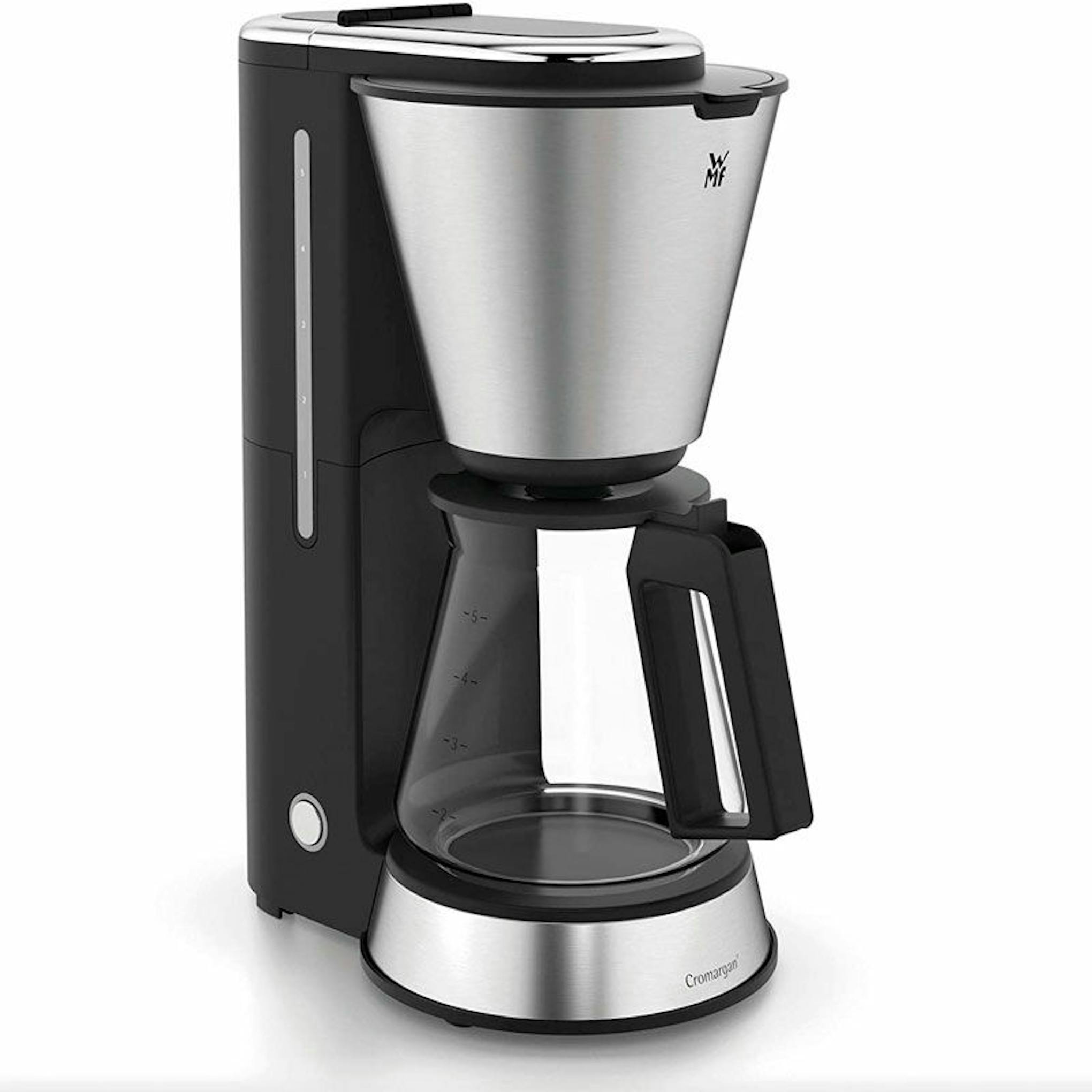 Cafetera de goteo WMF Aroma con jarra de cristal, negra y acero inoxidable