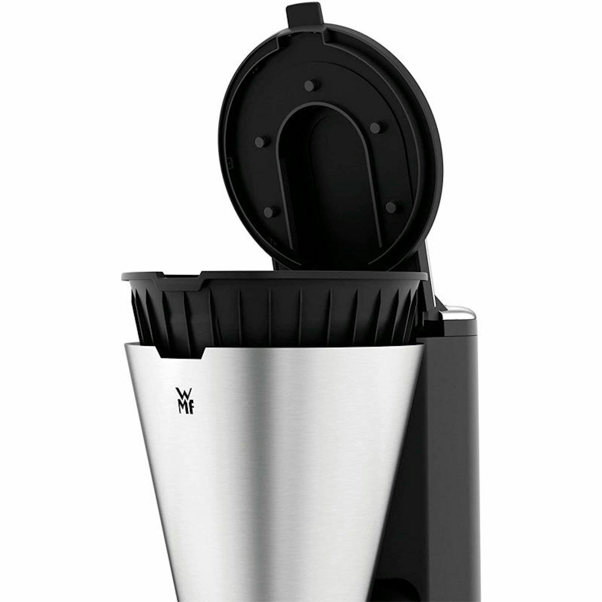 Cafetera de goteo WMF Aroma en acero inoxidable y negro, vista parcial