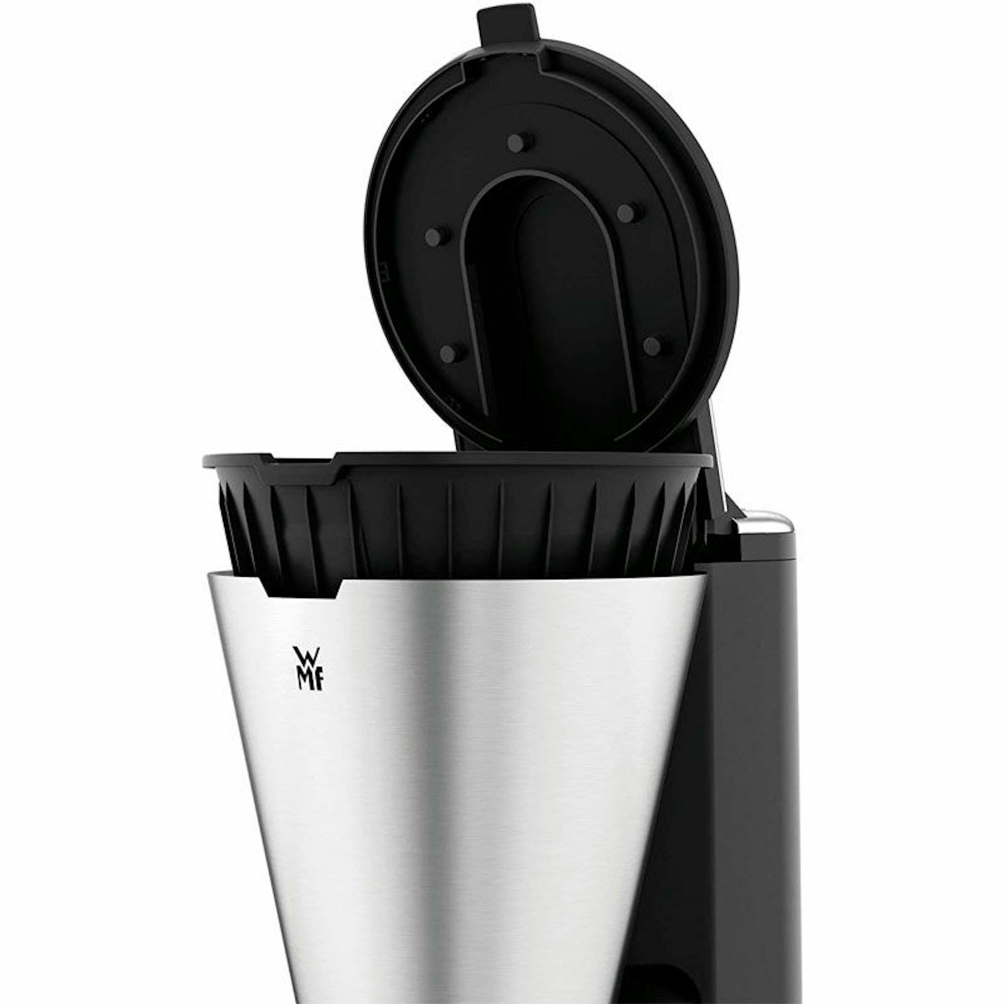 Cafetera de goteo WMF Aroma en acero inoxidable y negro, vista parcial