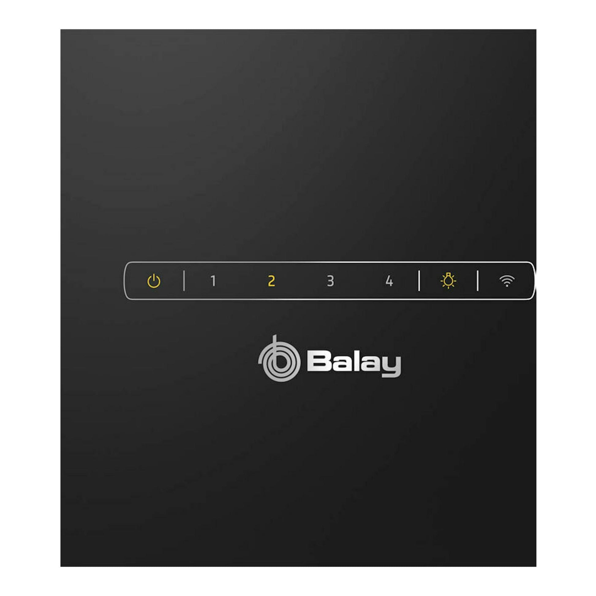 Campana Balay 3BC587GNH de cristal negro, vista frontal con panel táctil.