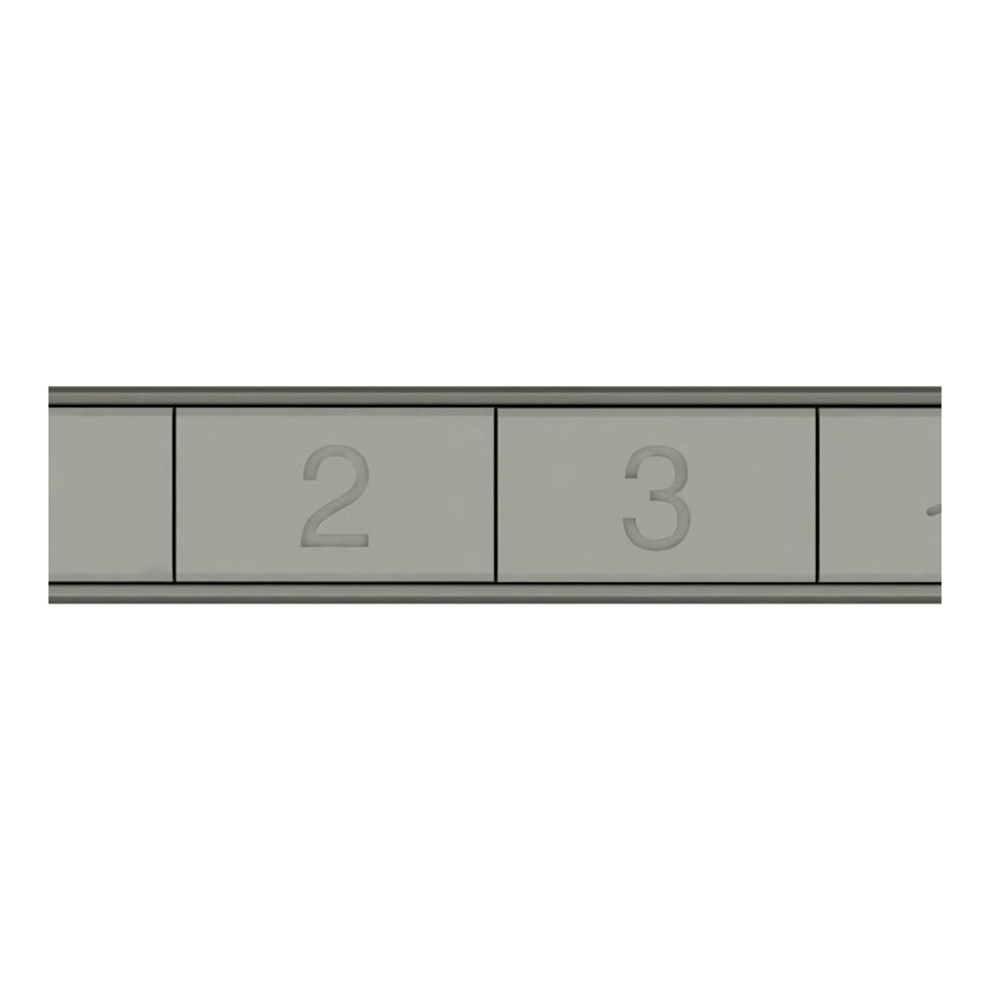 Primer plano del panel de una campana decorativa Balay 3BC865MX inox, con botones 2 y 3.
