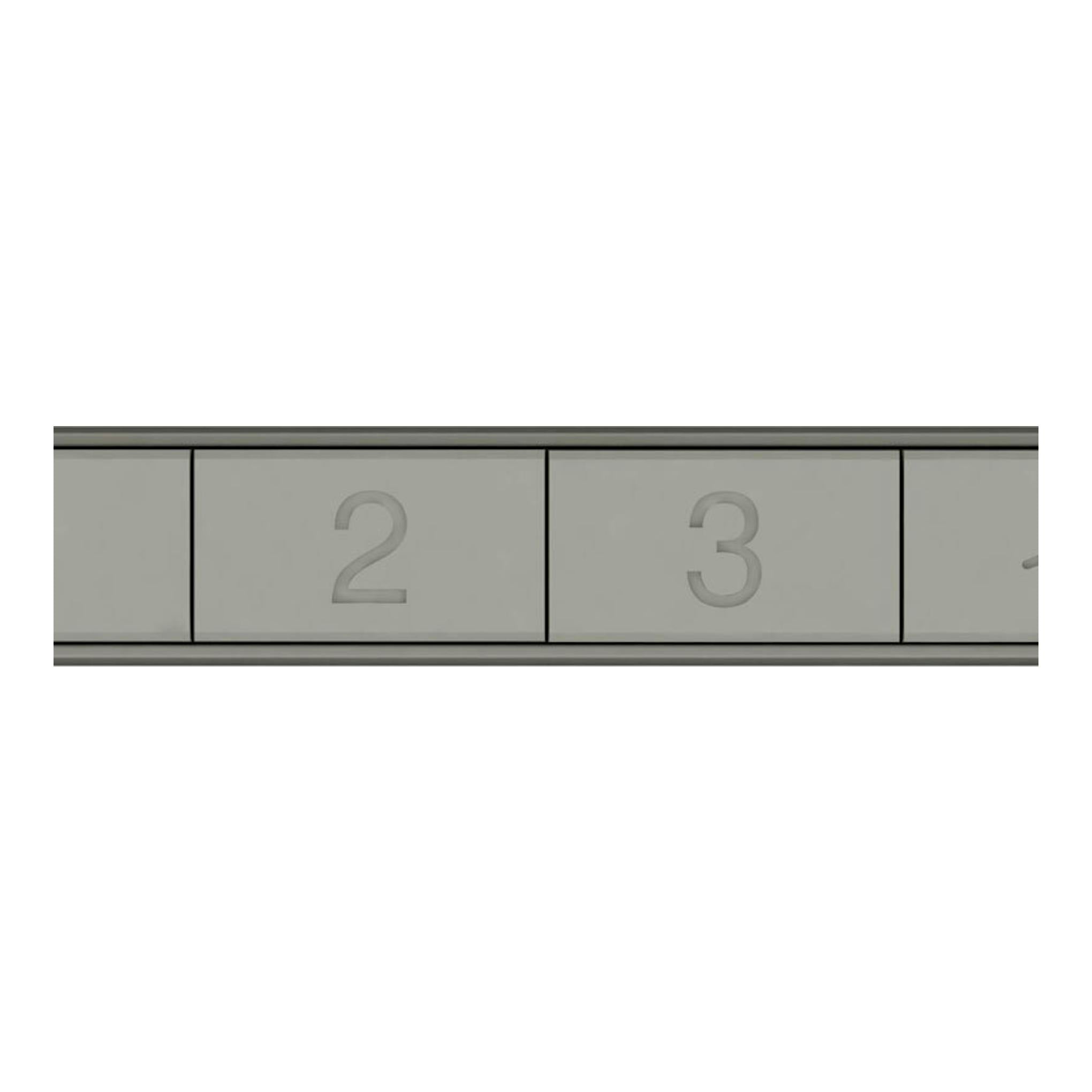 Primer plano del panel de una campana decorativa Balay 3BC865MX inox, con botones 2 y 3.