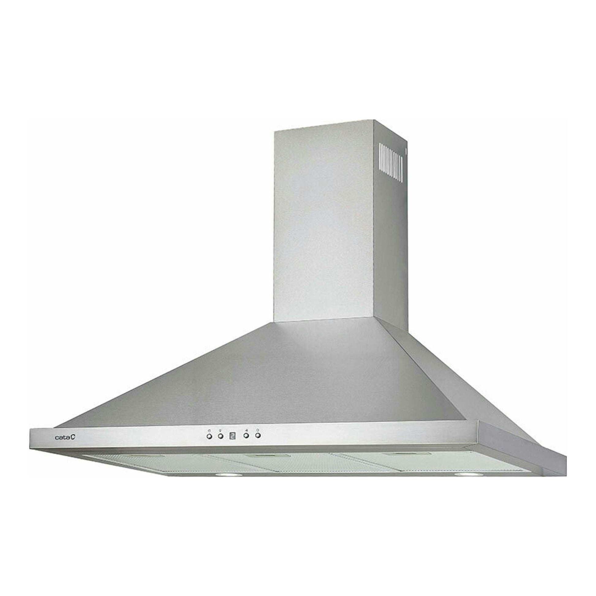 Campana extractora decorativa Cata Beta PRO 9000X en acero inoxidable, vista frontal en ángulo.