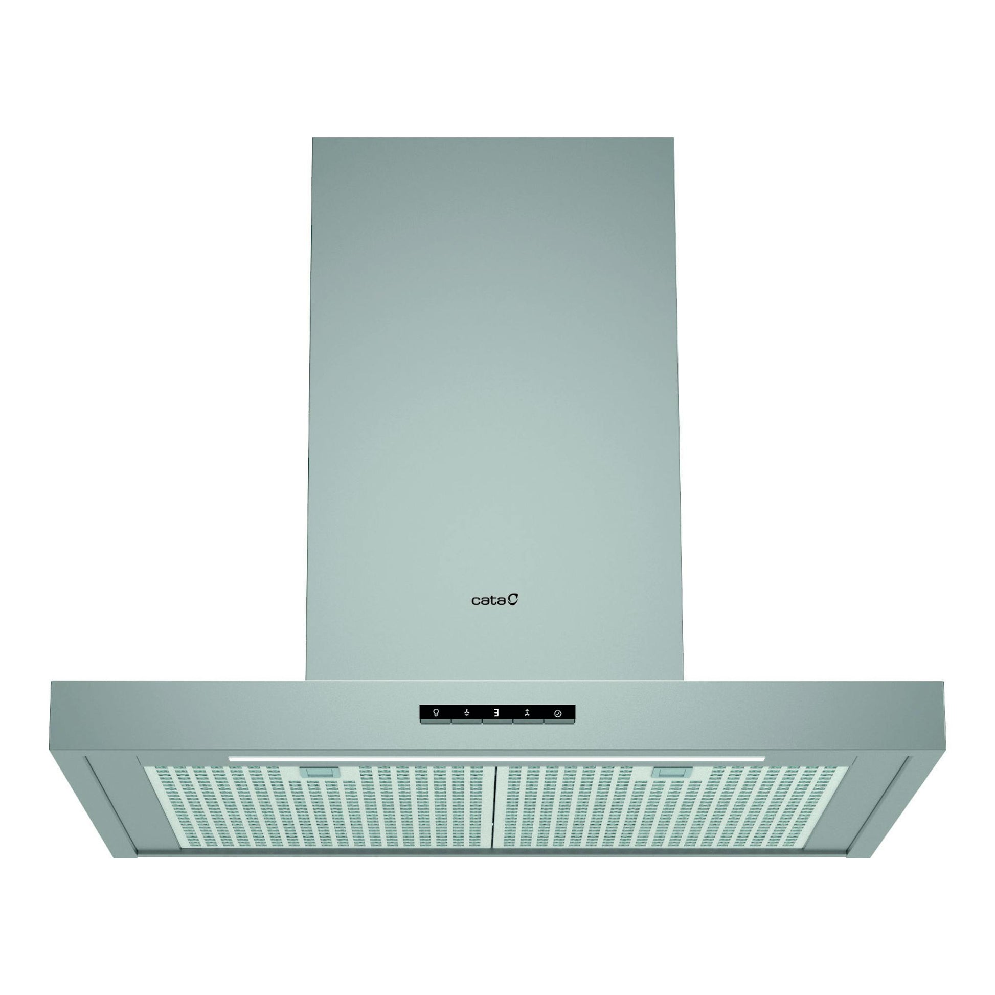 Campana extractora Cata LEGEND 7010 X en inox, vista frontal, con panel y filtros de aluminio.