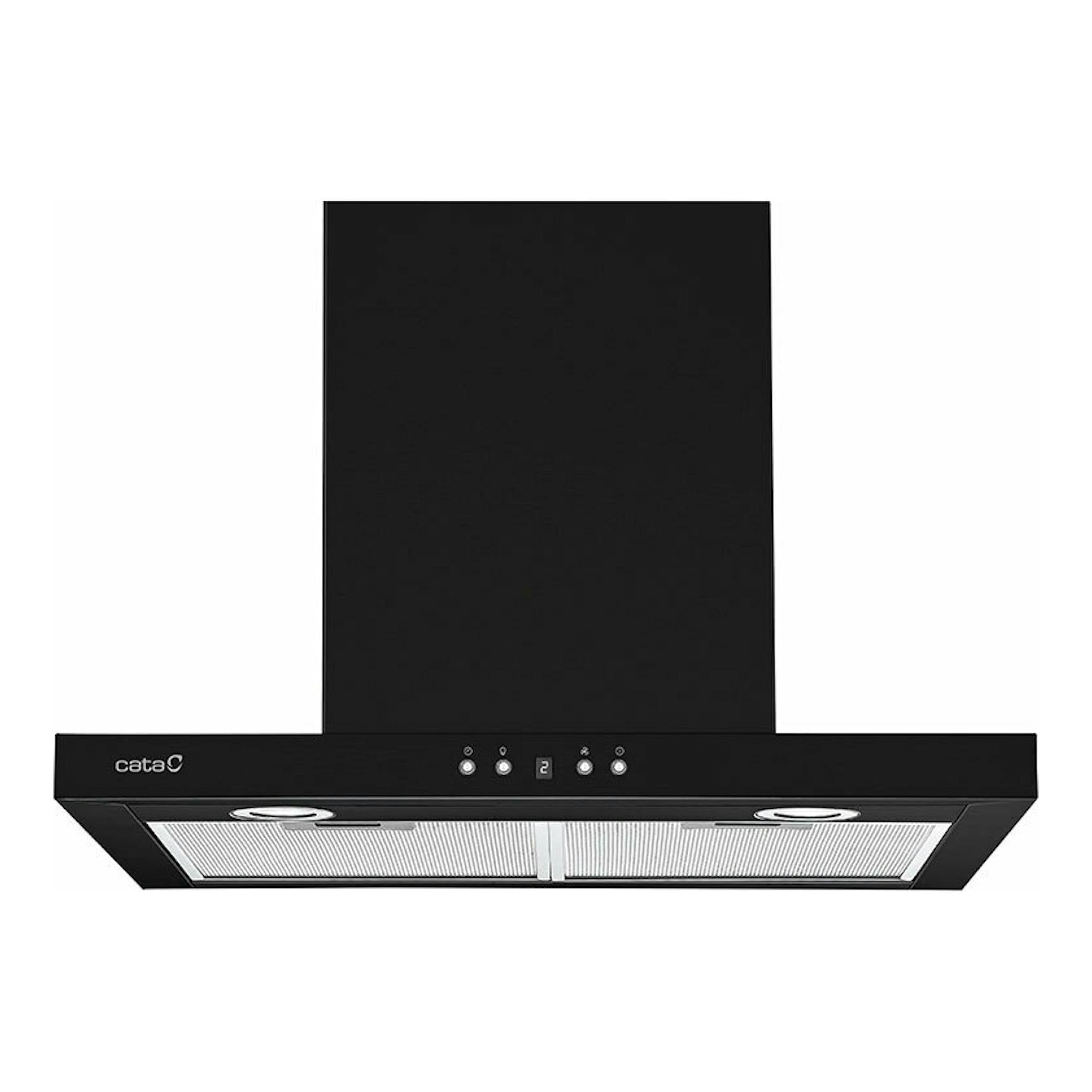 Campana decorativa Cata SPRO 6000BK negra, vista frontal, 60 cm.