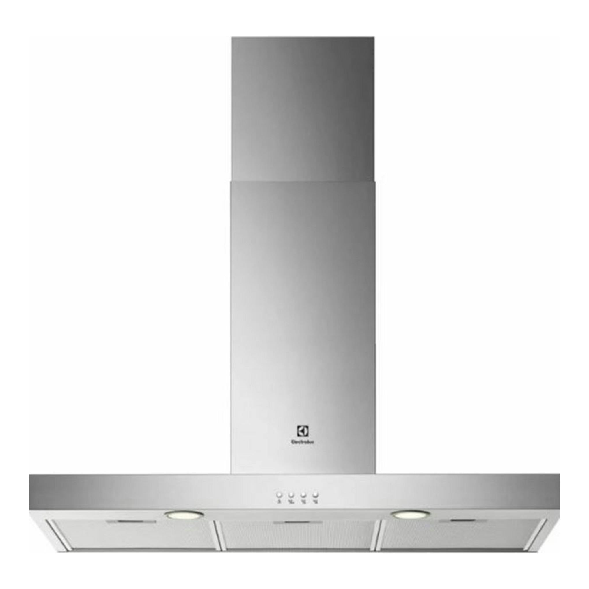 Campana decorativa Electrolux LFT419X inox, vista frontal, acabado metálico plateado.