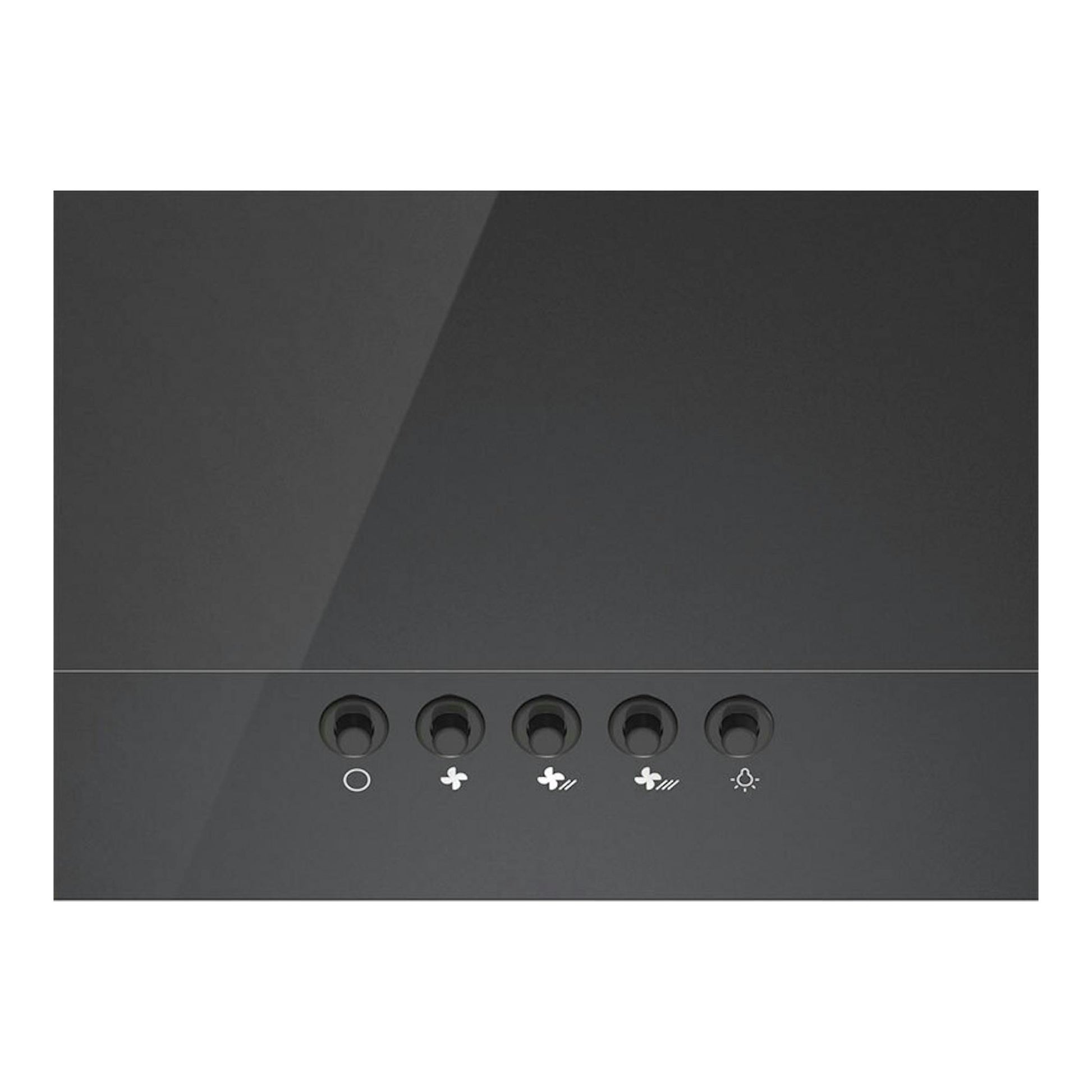 Campana decorativa Hisense CH6IN6BXBG negra, vista frontal de los controles táctiles.