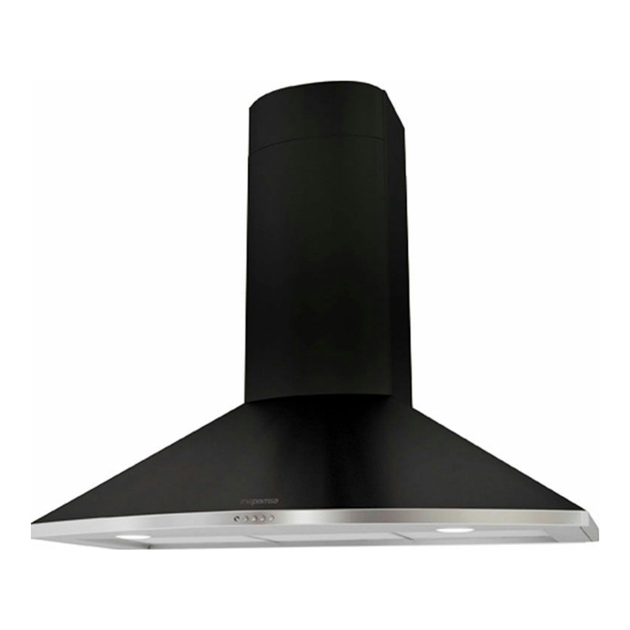 Campana decorativa Mepamsa Tender H 90 negra, vista frontal sobre fondo blanco.