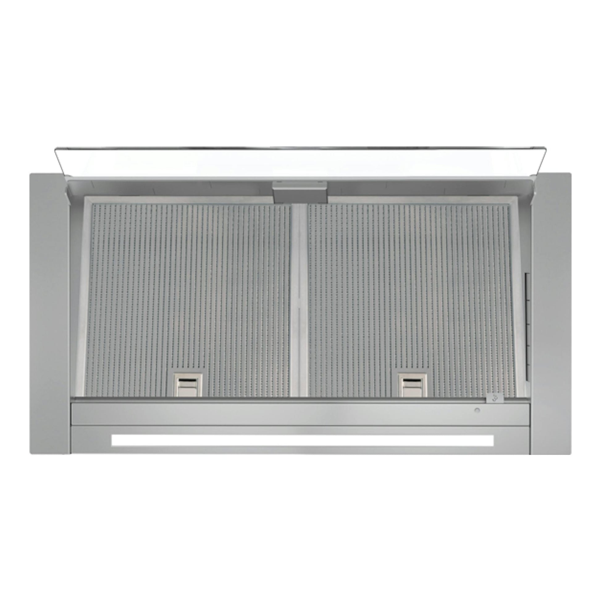 Campana integrable Cata CORONA X NO DRIP 60 en inox, vista frontal, con filtros y tira LED.