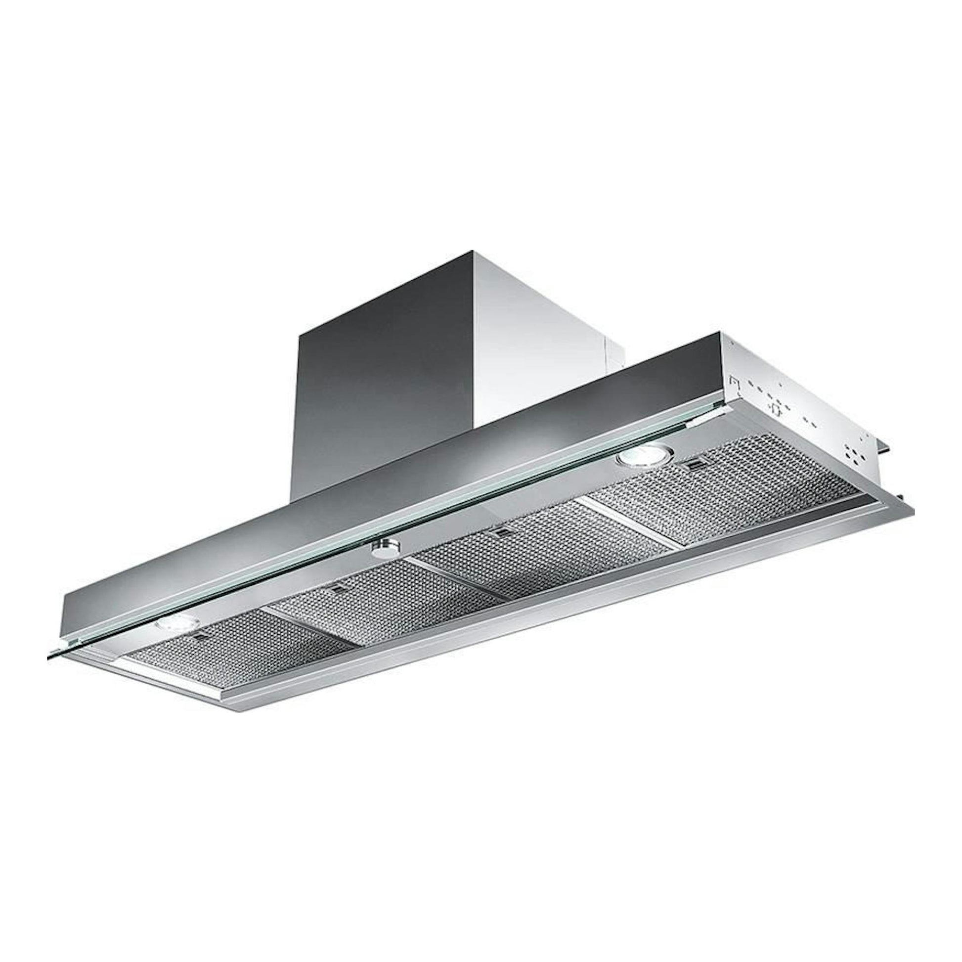 Campana integrable Mepamsa Secret Inox de 120 cm, vista inferior en acero inoxidable.