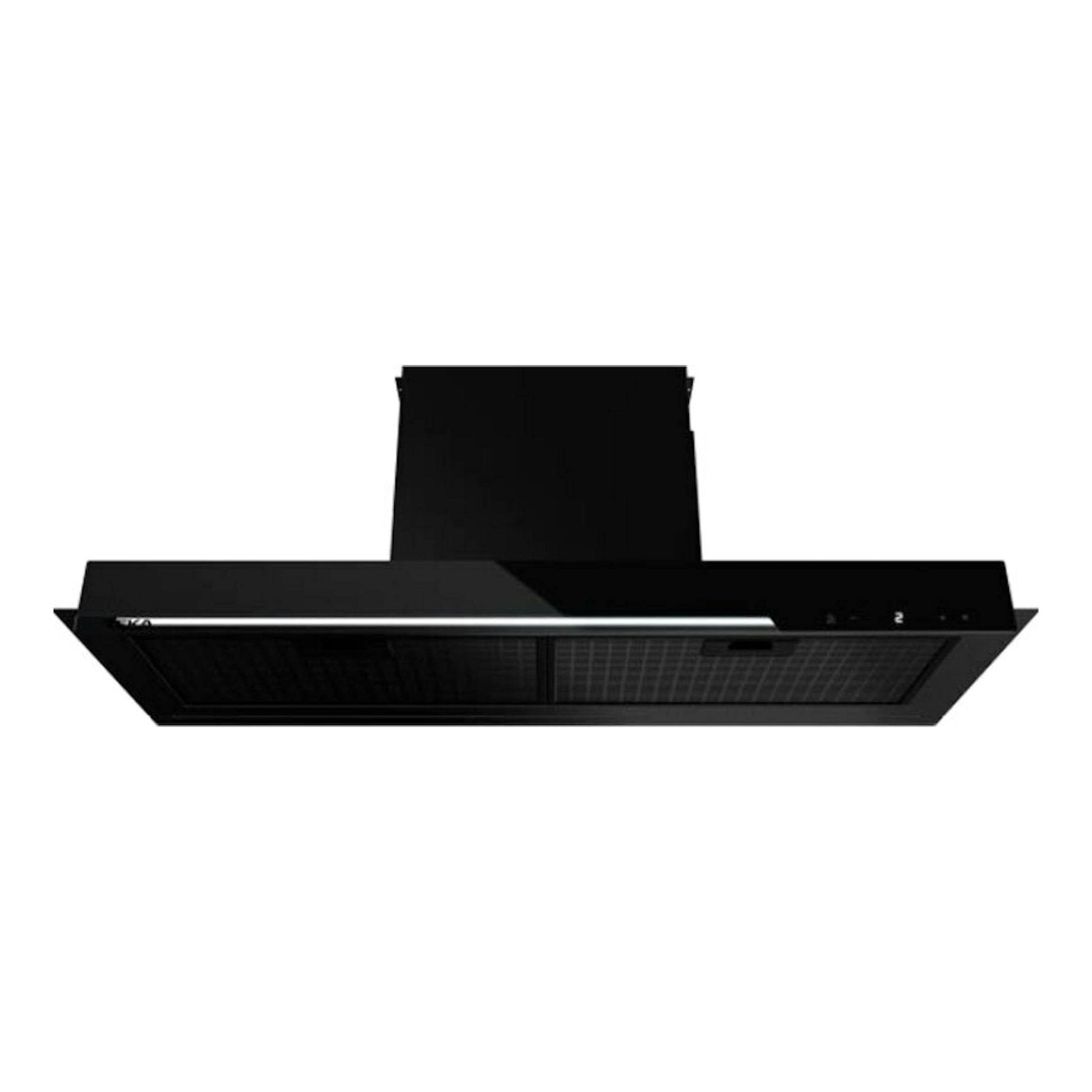 Campana integrable Teka GFI97350EOS negra, vista frontal inferior, 89 cm