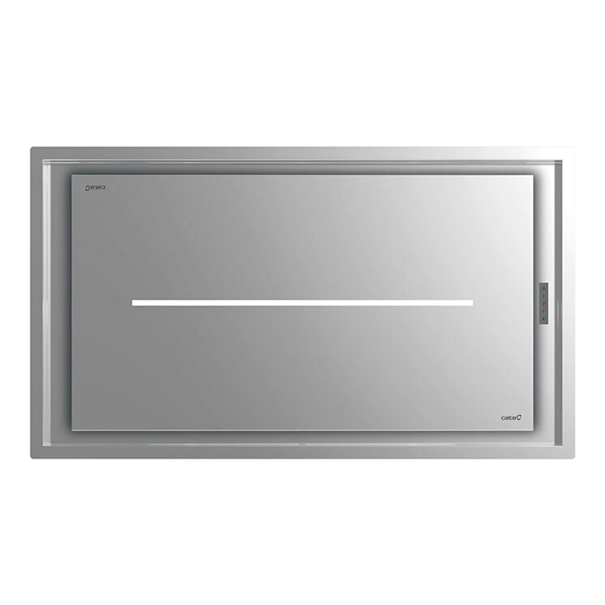 Campana de techo Cata Bennu Slim 1200 en acero inoxidable, vista frontal.