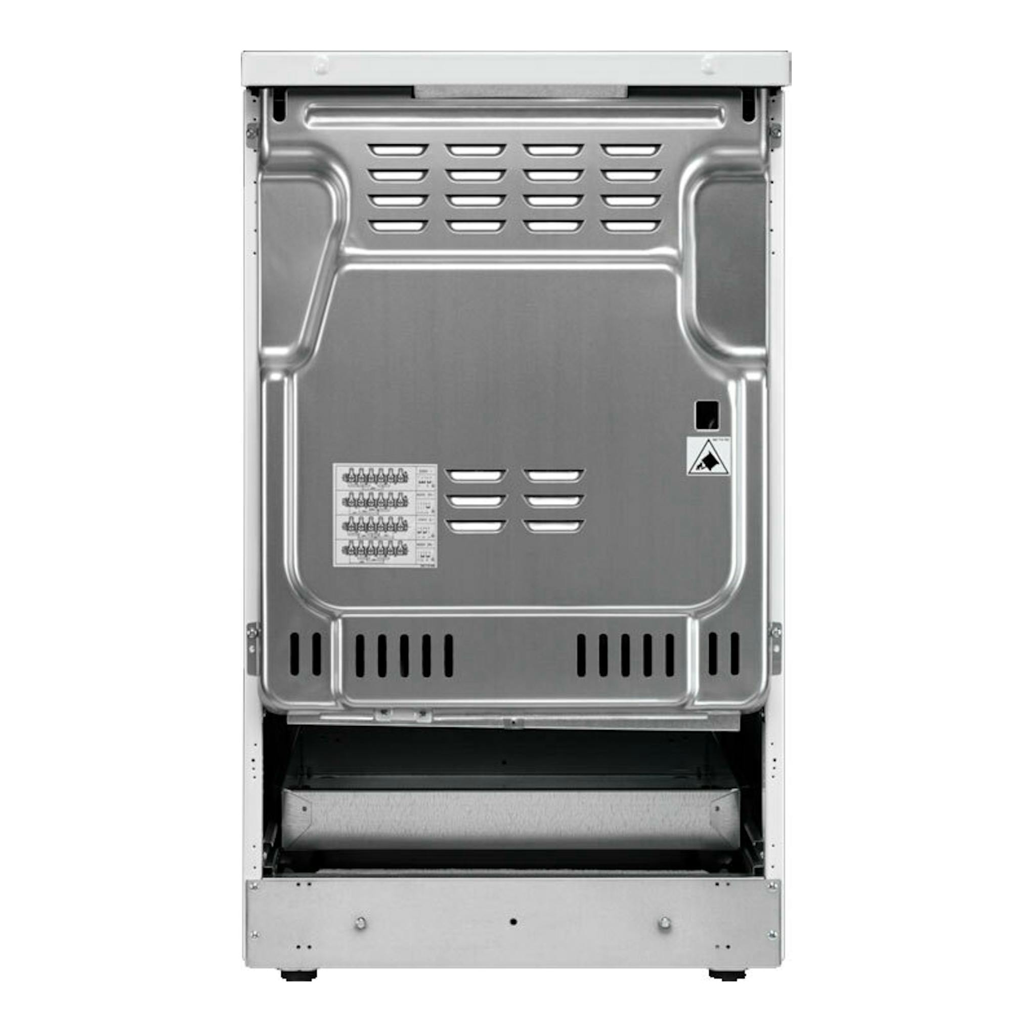 Vista trasera de cocina vitrocerámica Electrolux LKR540066X de acero inoxidable, 50 cm.
