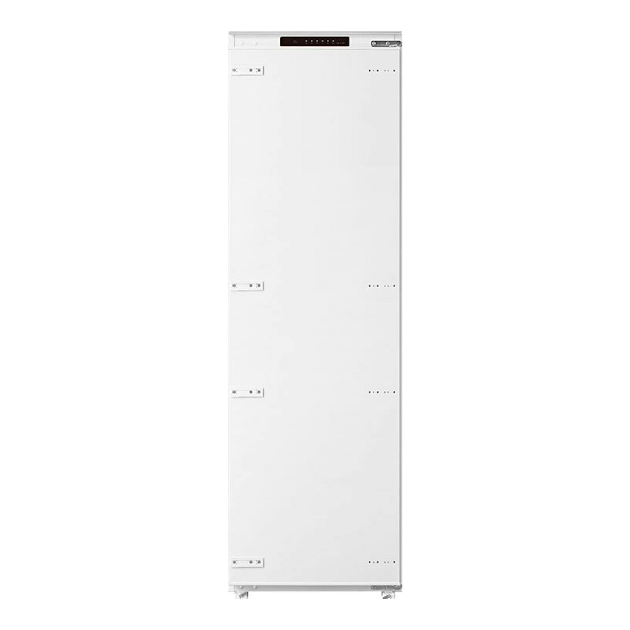 Congelador integrable Teka RSF73385FI, vista frontal, panel blanco con bisagra y controles superiores.