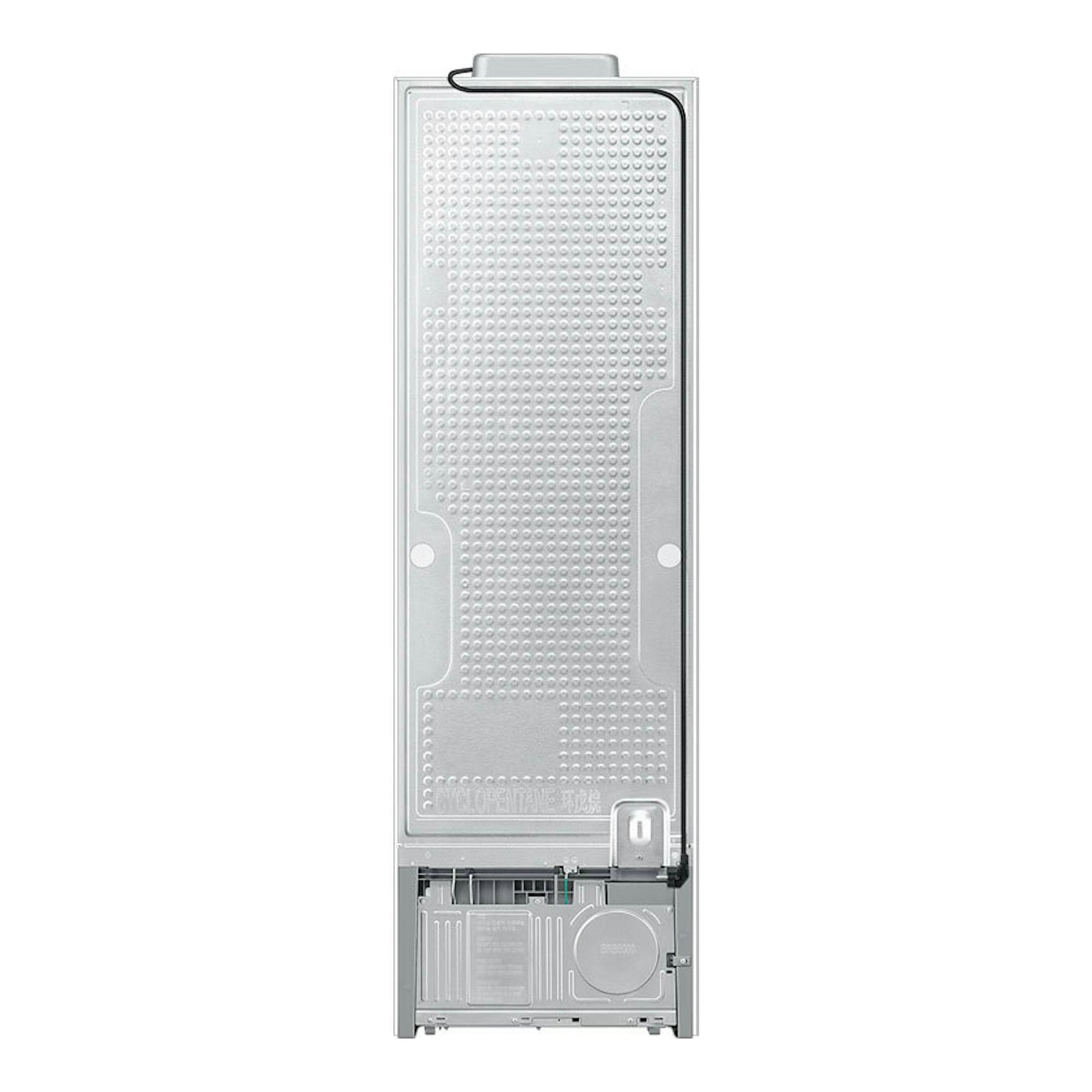 Samsung BRZ22700EWW/EF, vista trasera de un congelador integrable plateado, con panel posterior y base inferior.
