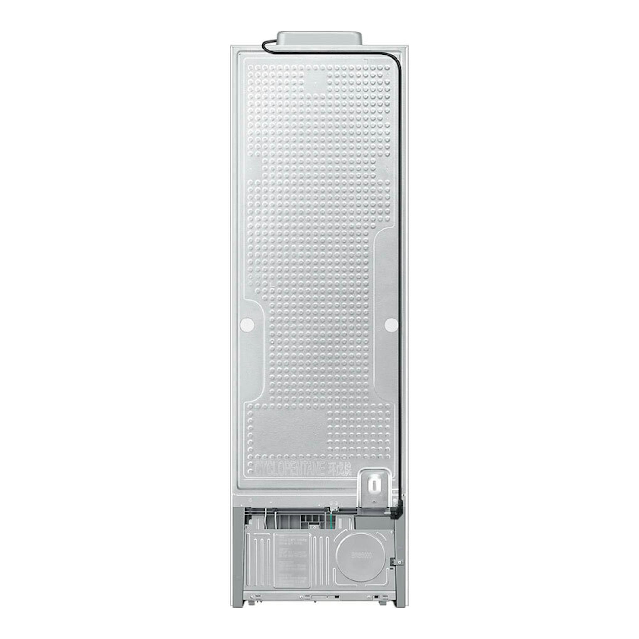 Samsung BRZ22700EWW/EF, vista trasera de un congelador integrable plateado, con panel posterior y base inferior.
