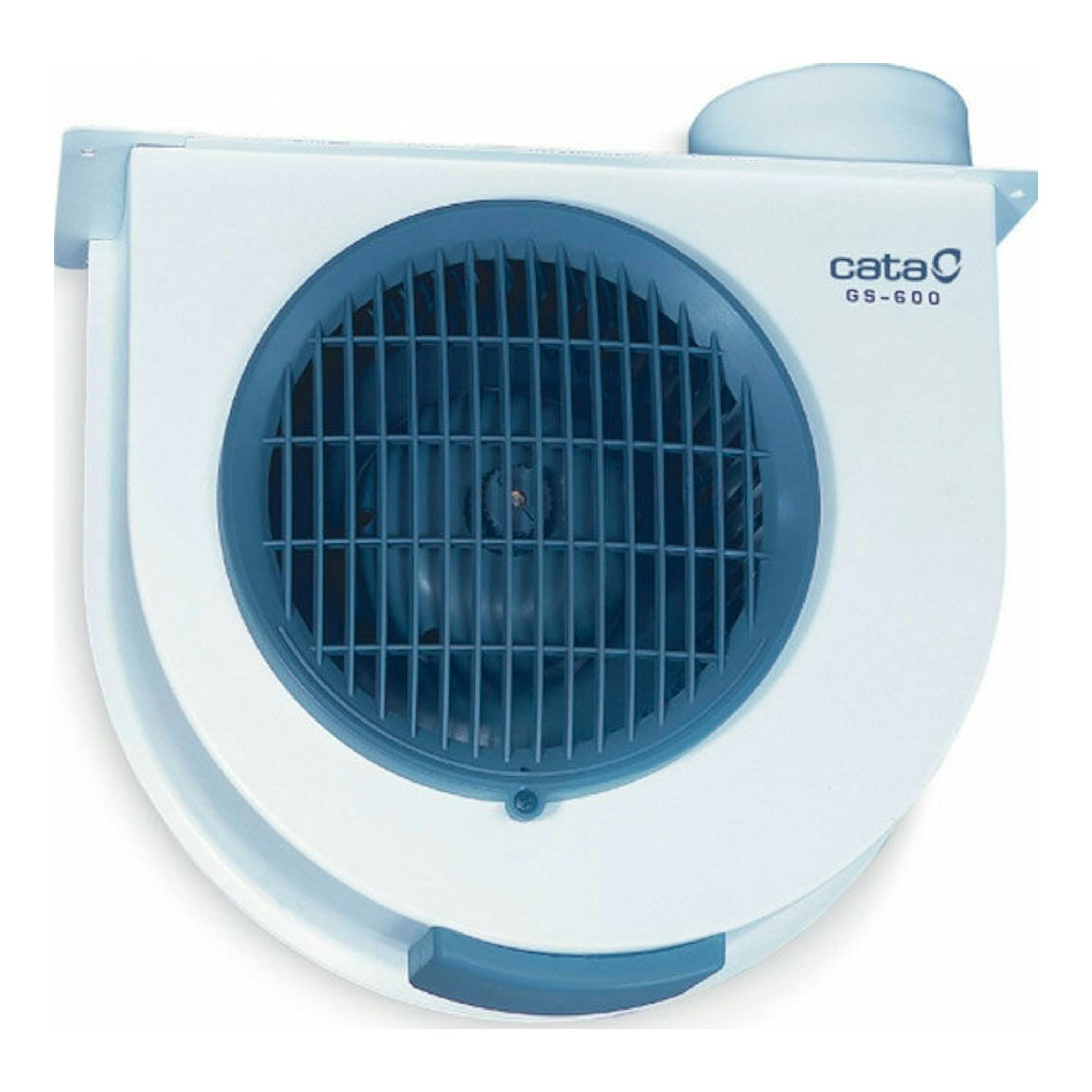 Extractor de cocina integrable Cata GS-600 blanco y azul, vista frontal.