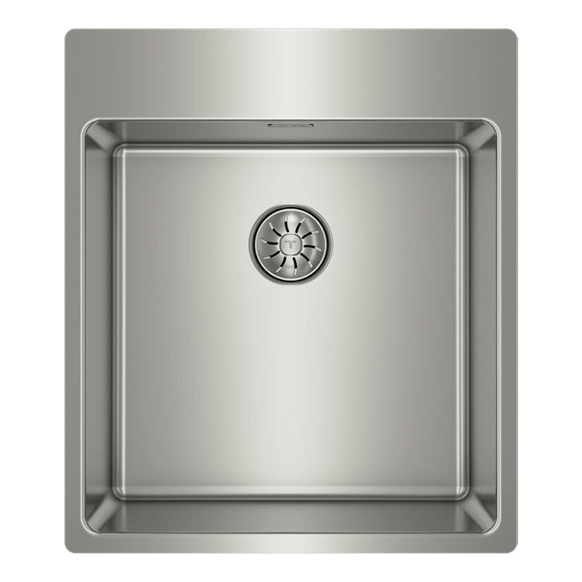 Fregadero Teka Forlinea RS15 4040 Inox, vista superior, acero inoxidable, cubeta cuadrada.