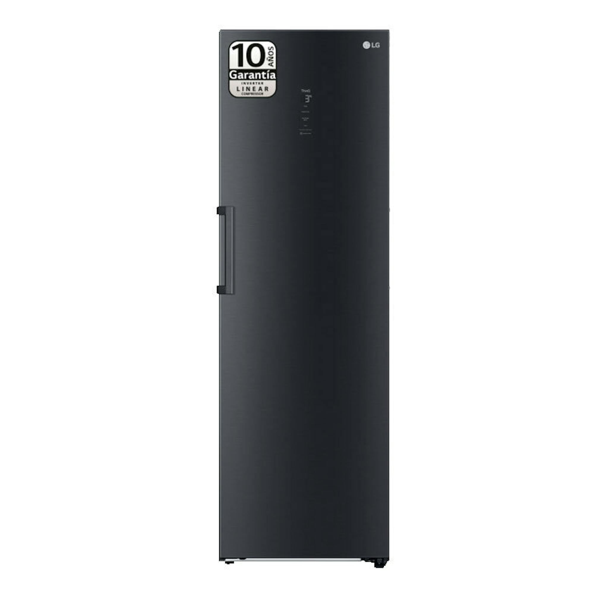 Frigorífico de una puerta LG GLM71MCCSX en acero negro grisáceo, vista frontal