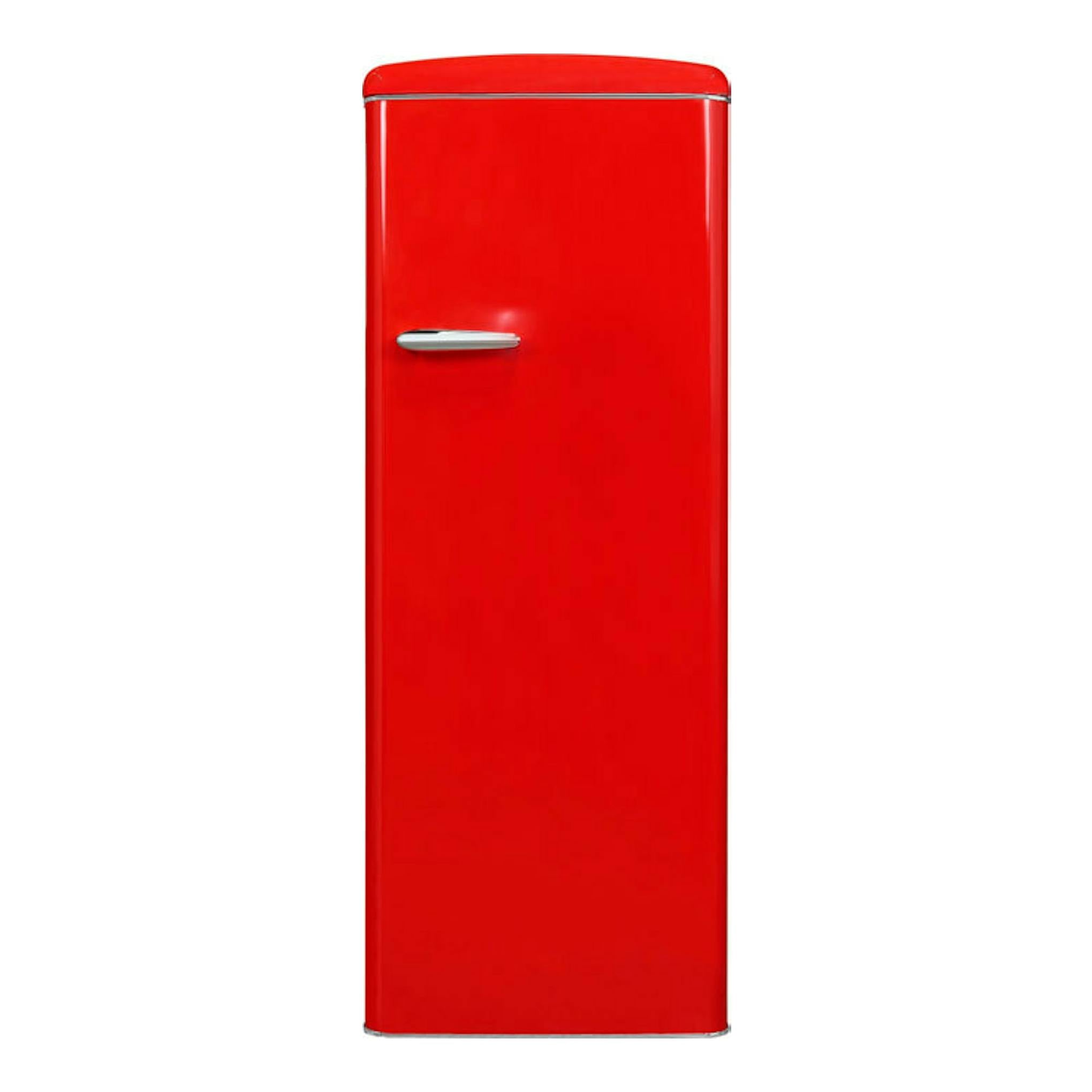 Frigorífico Exquisit RKS325-V-H-160E rojo, vista frontal, una puerta.
