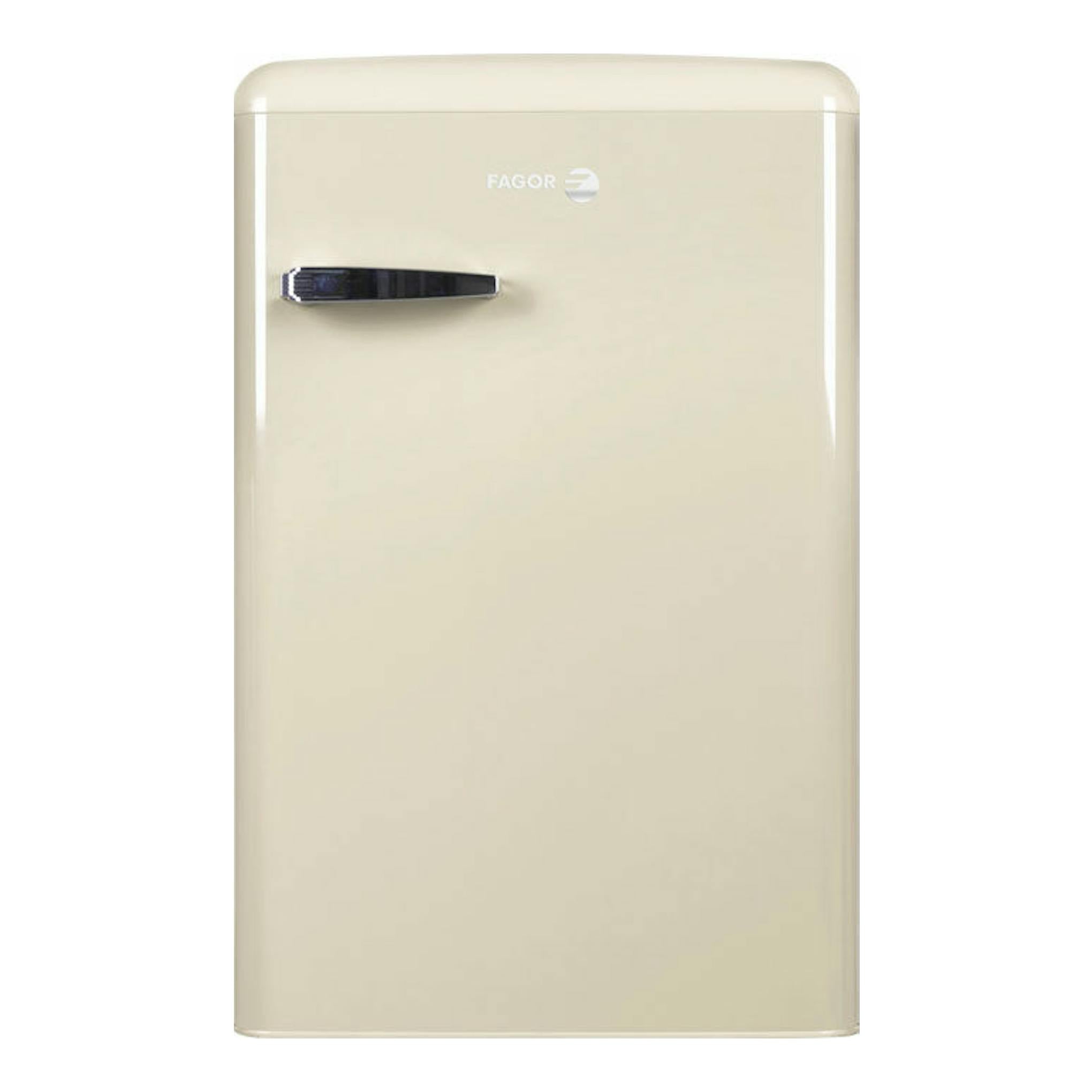 Frigorífico Fagor 3FFV855BG crema, vista frontal, una puerta con tirador negro.