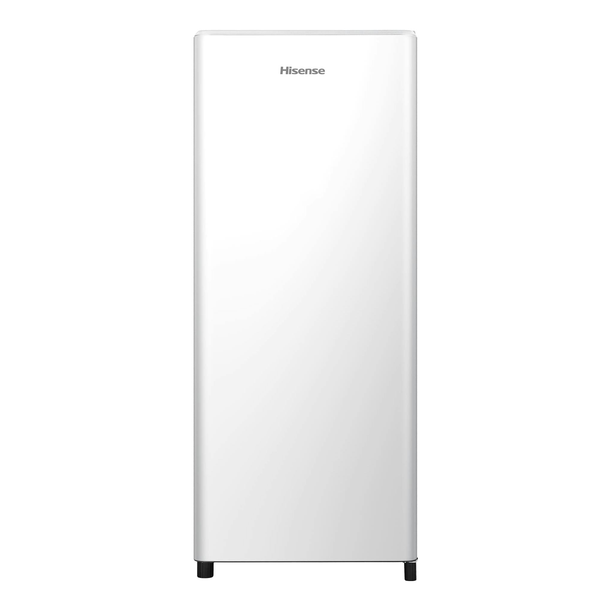 Frigorífico de una puerta Hisense RR220D4BWE blanco, vista frontal.