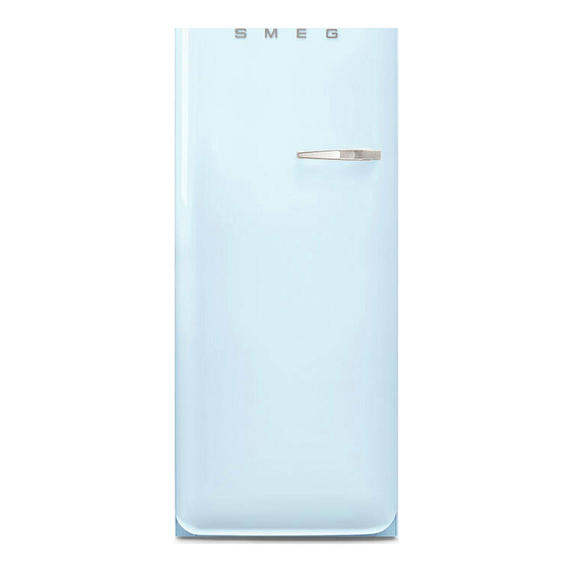 Frigorífico Smeg FAB28LPB6 azul claro, vista frontal de una puerta.