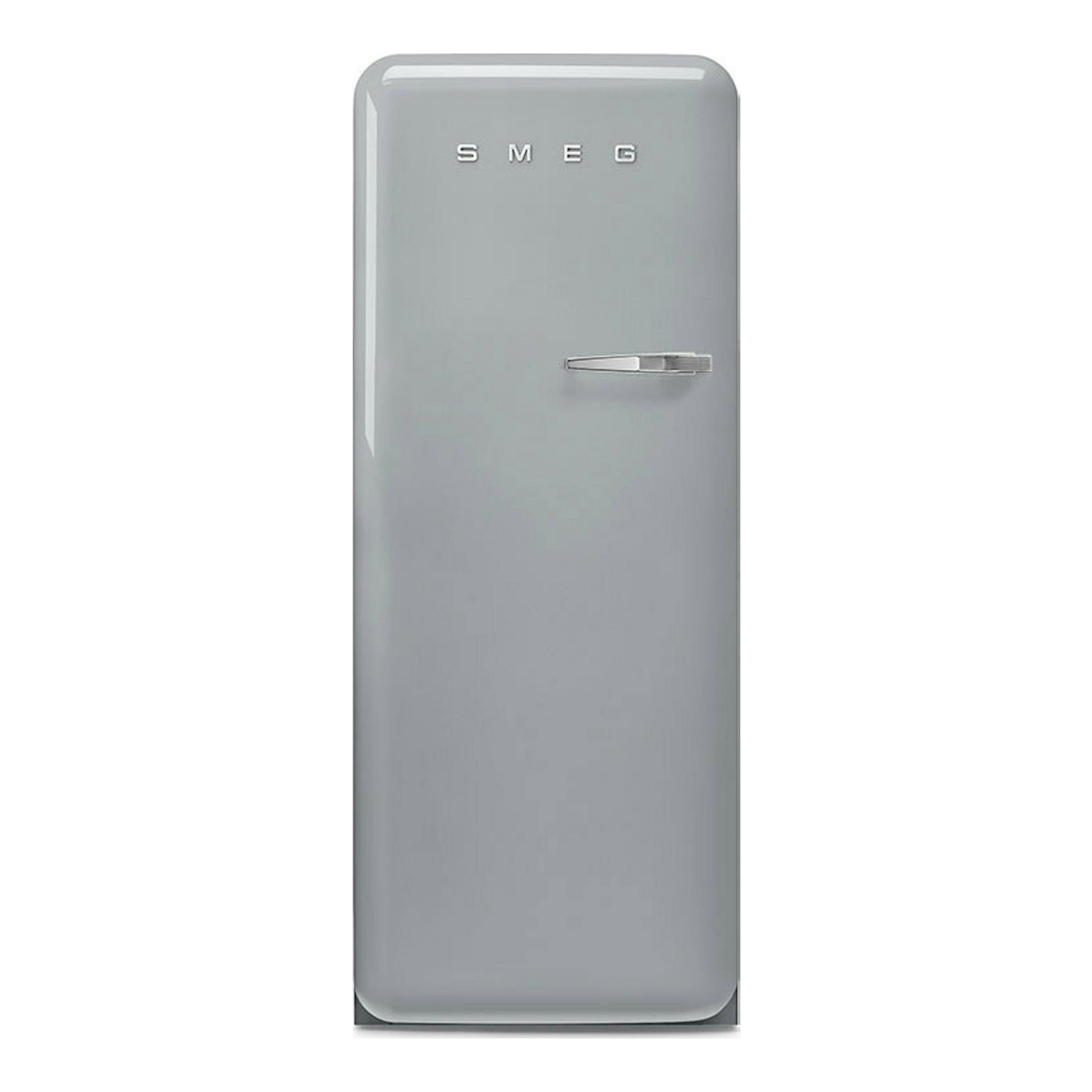 Frigorífico Smeg FAB28LSV6 plata, vista frontal de una puerta con tirador horizontal.