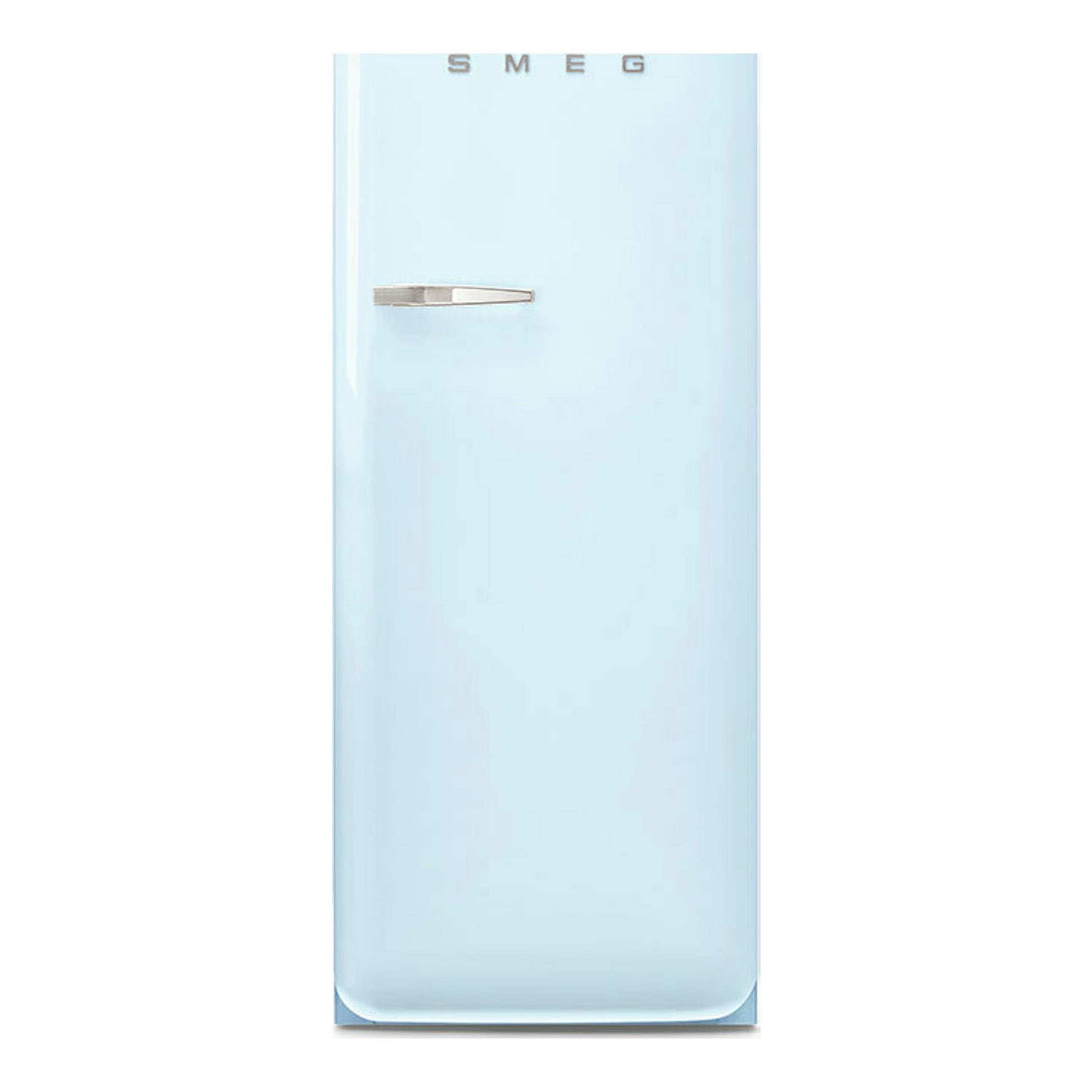 Frigorífico Smeg FAB28RPB6 azul claro, vista frontal de una puerta.