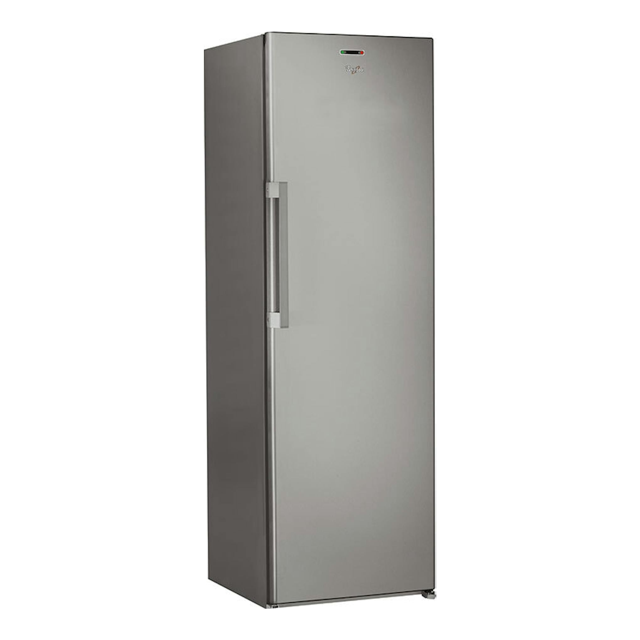 Frigorífico Whirlpool WHMLF 6442 XP4E inox, de una puerta, vista frontal, con tirador vertical.