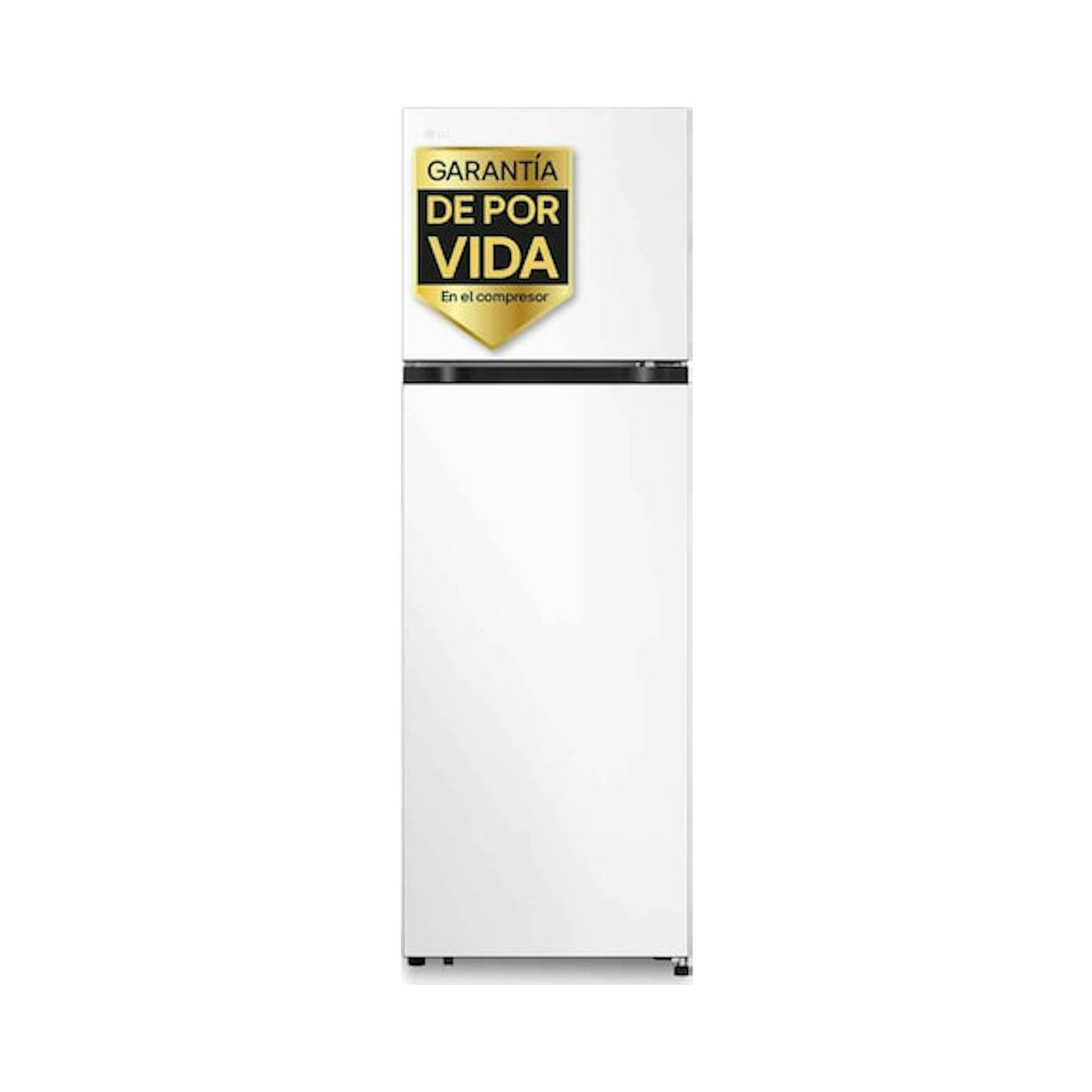 Frigorífico LG GTBV20SWZJD blanco, vista frontal, de dos puertas.