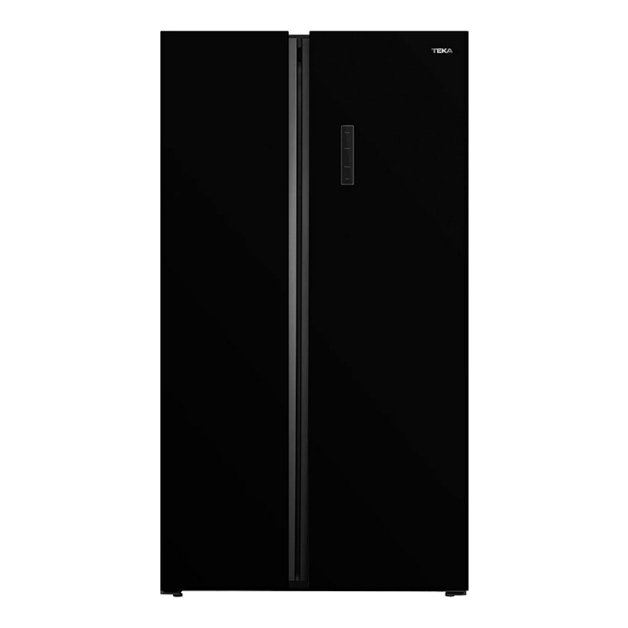 Frigorífico americano Teka RLF74917, vista frontal, acabado cristal negro.
