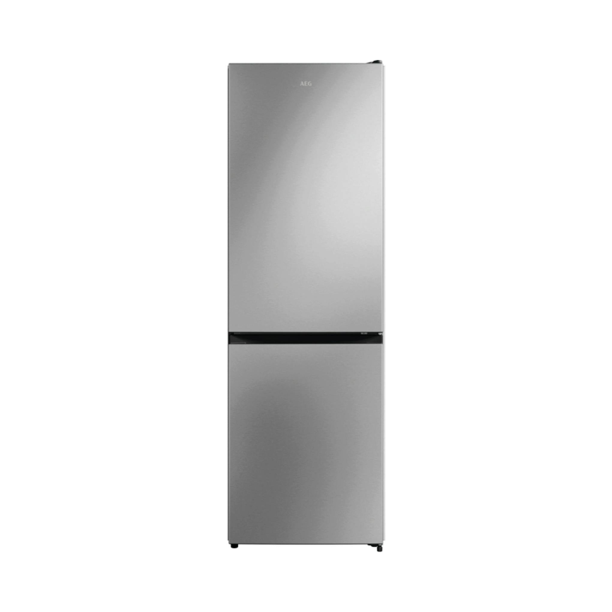 Frigorífico combi AEG ORC6M301CV en acero inoxidable, vista frontal.