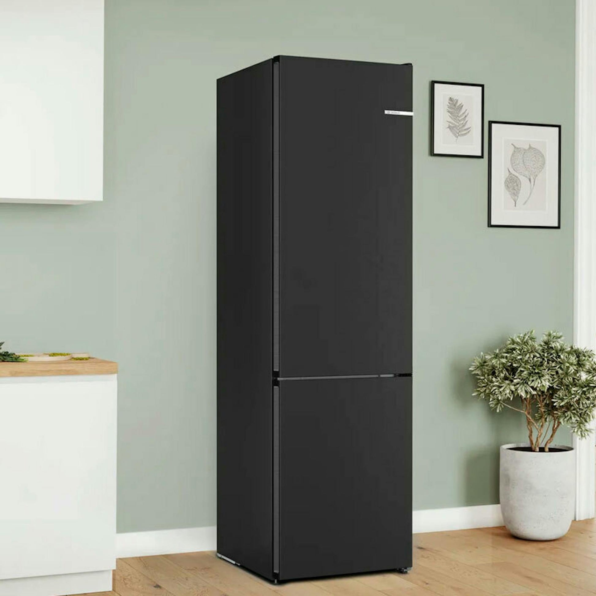 Frigorífico combi Bosch KGN392XCF en acero negro, vista frontal