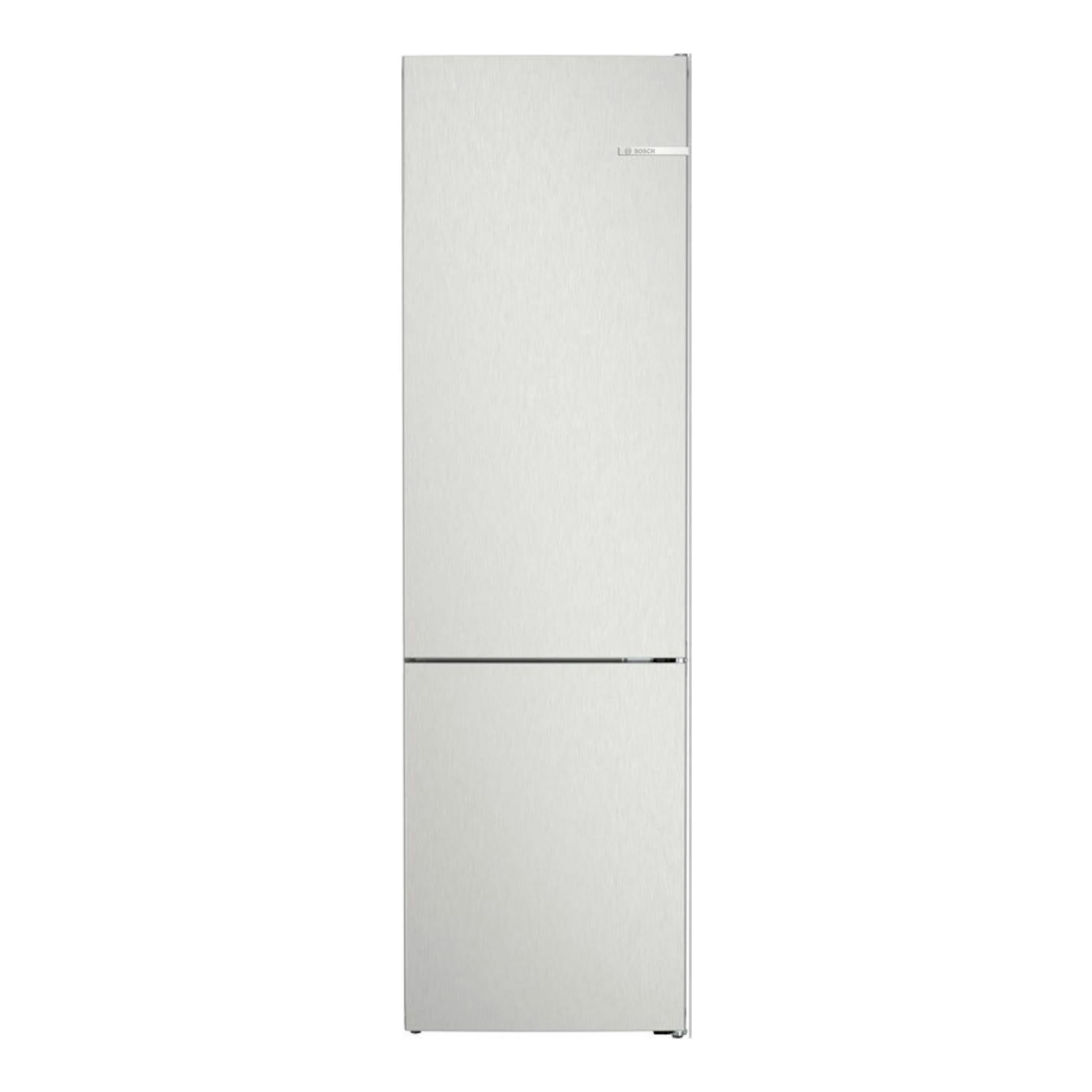 Frigorífico combi Bosch KGN39VIDB de acero inoxidable, vista frontal.