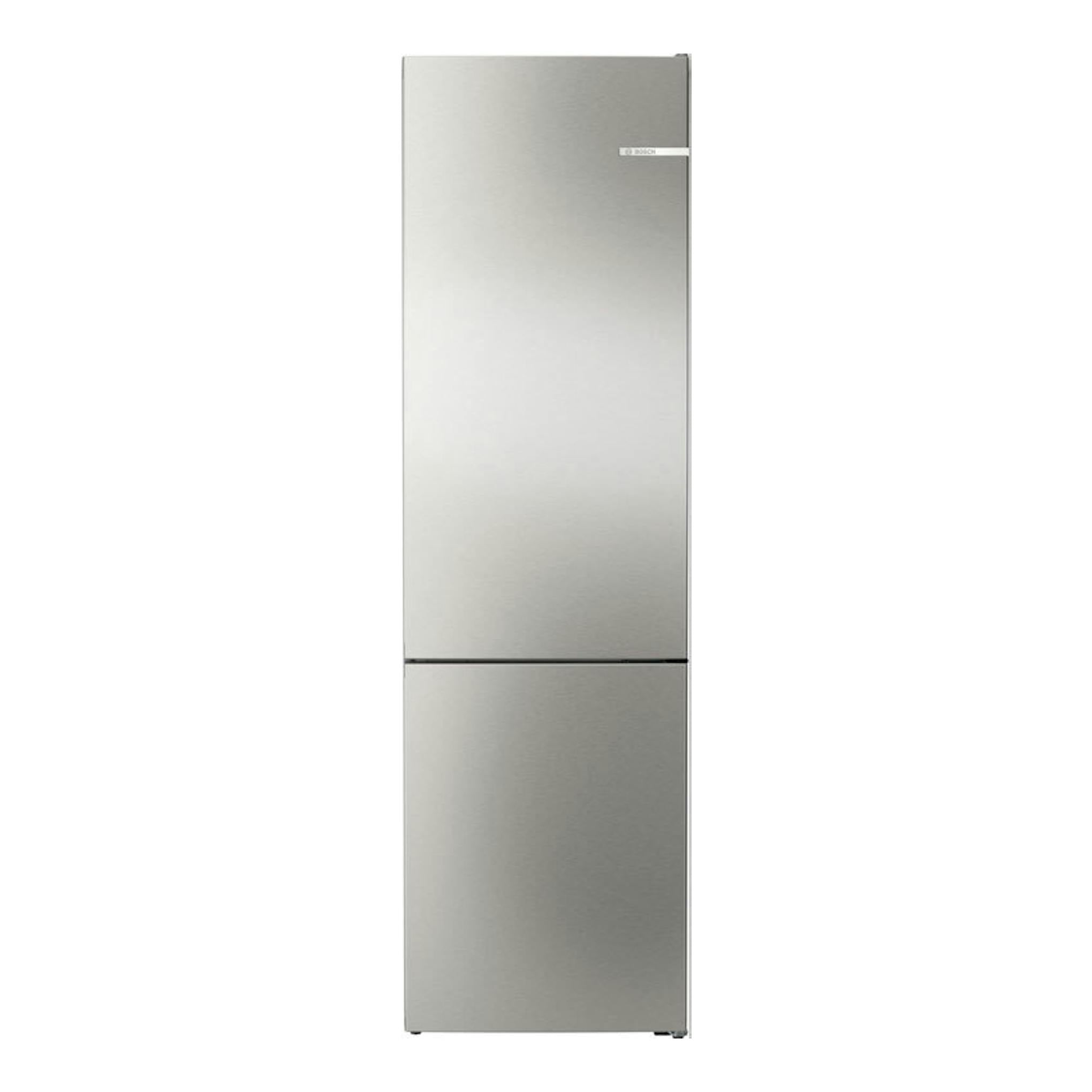 Frigorífico combi Bosch KGN39VIEB de acero, vista frontal.